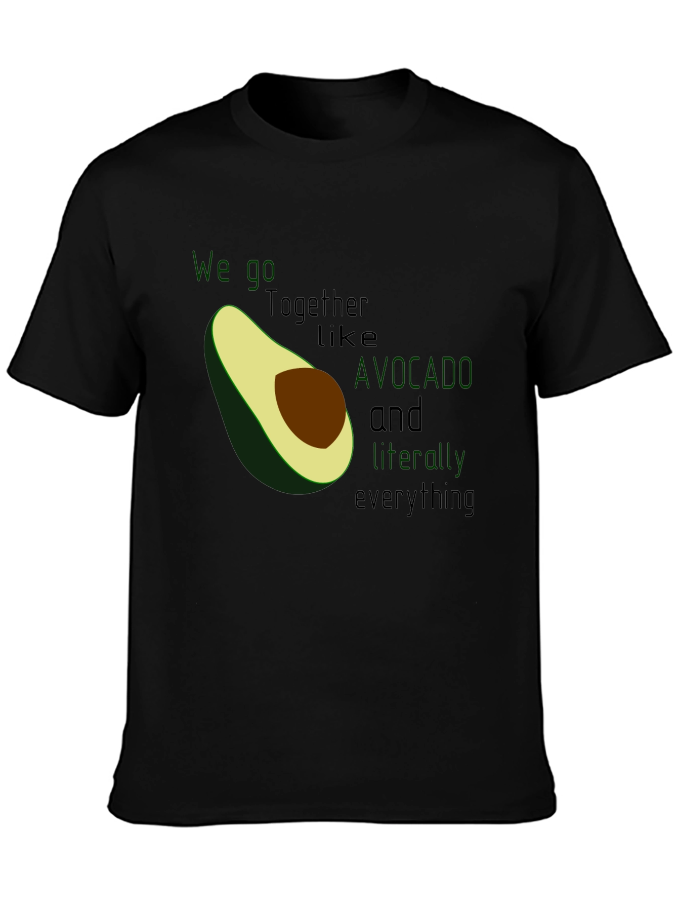 Black Avocado Love Graphic Tee - We Go Together Like Avocado and Everything view 3