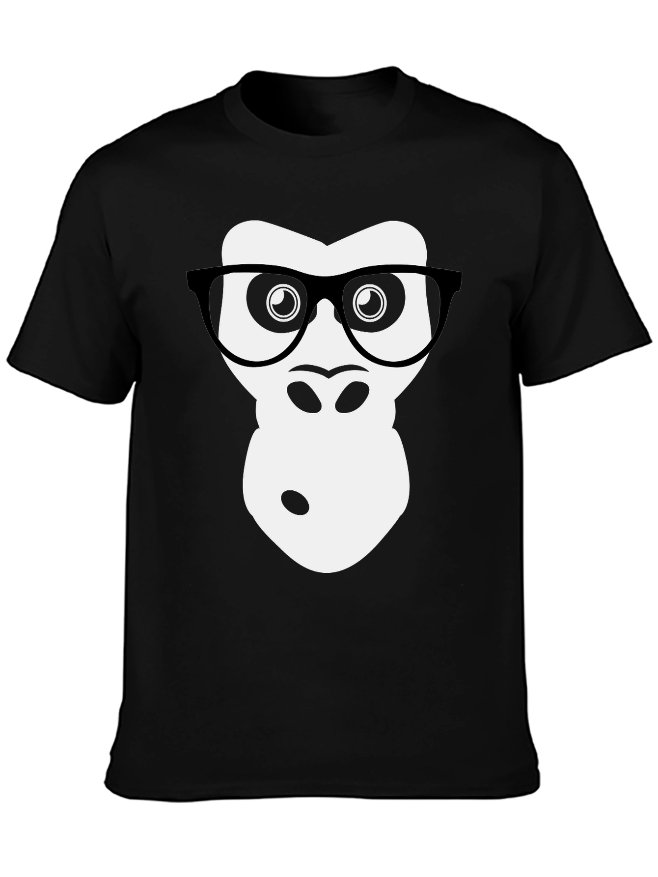 Black Nerdy Gorilla Graphic T-Shirt - Black view 3