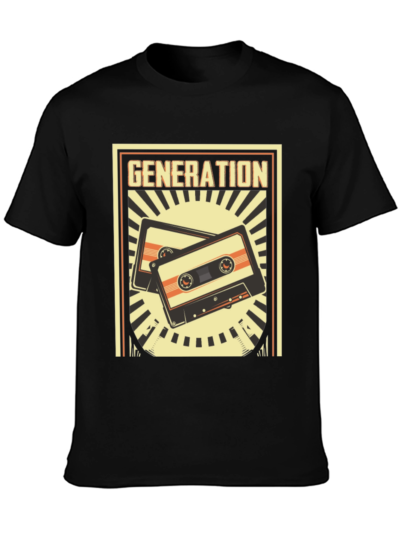 Black Retro Generation Cassette Tape Graphic Tee view 3