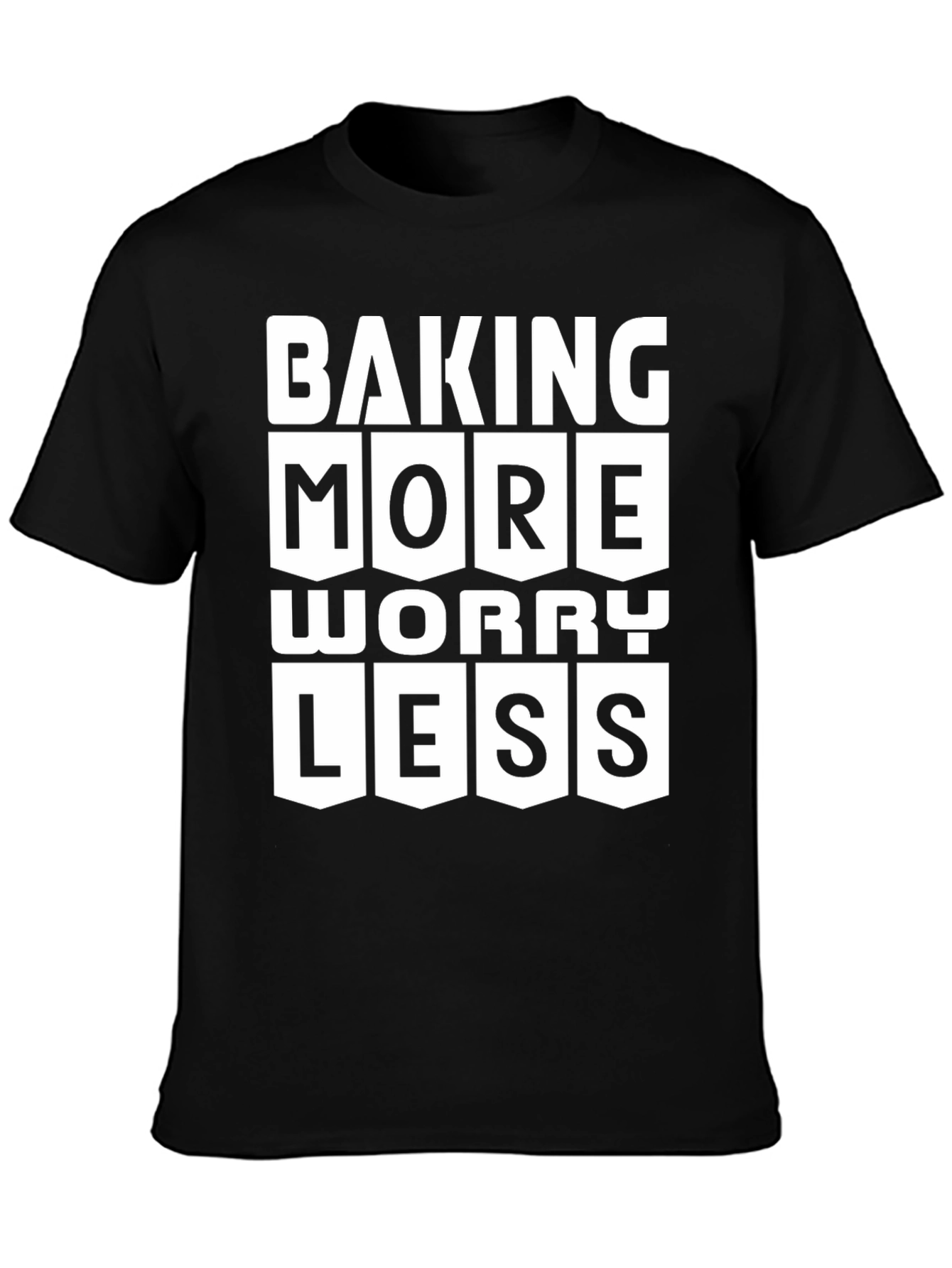 Black Baking More Worry Less Graphic Tee view 3