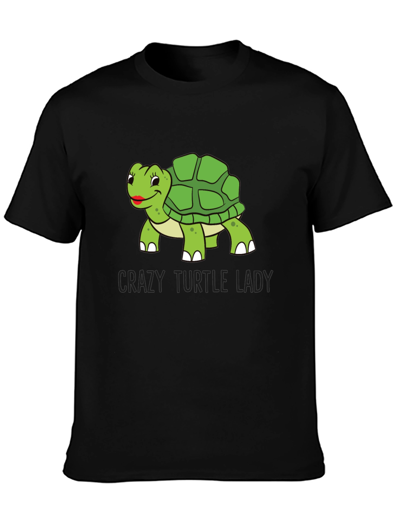 Black Crazy Turtle Lady T-Shirt view 3