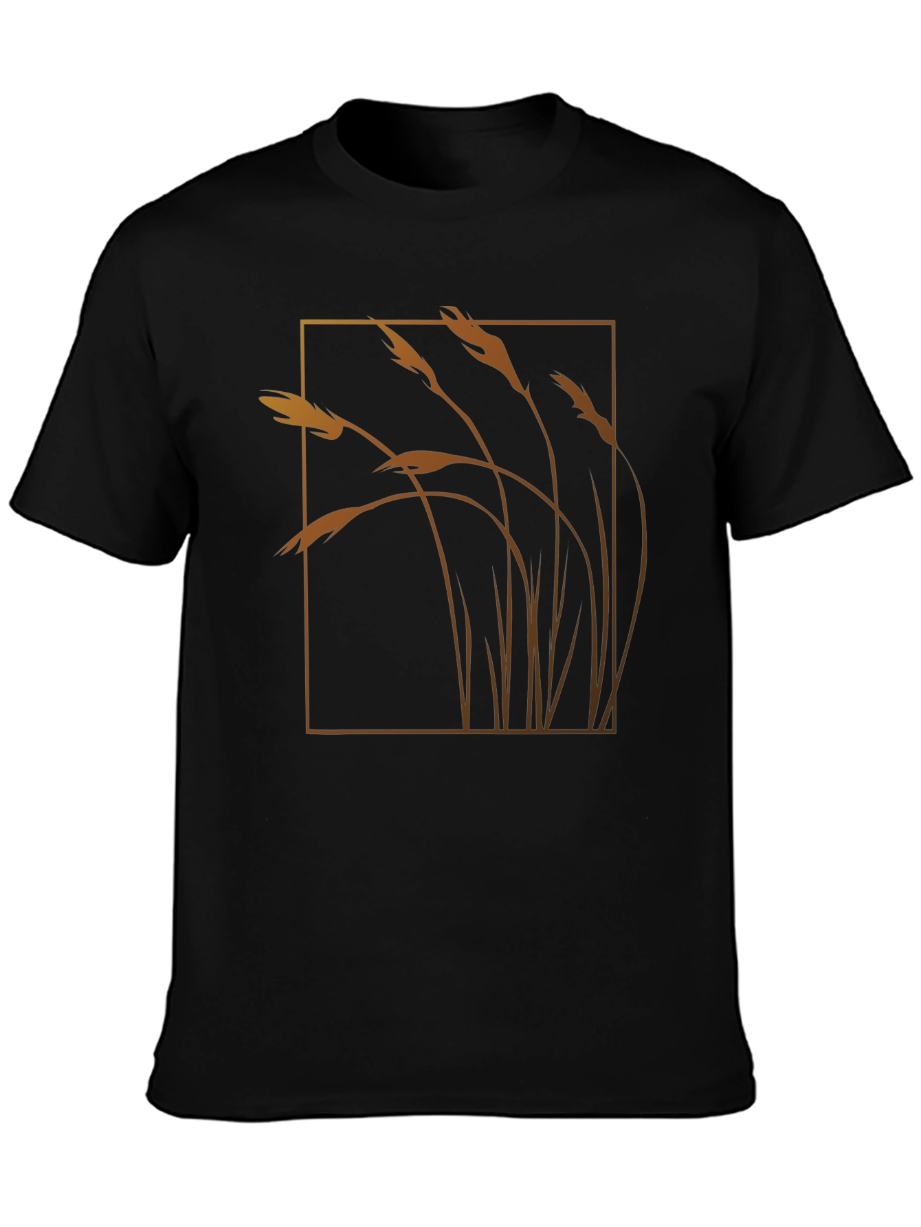 Black Wheat Field Graphic Tee - Black Cotton Blend view 3