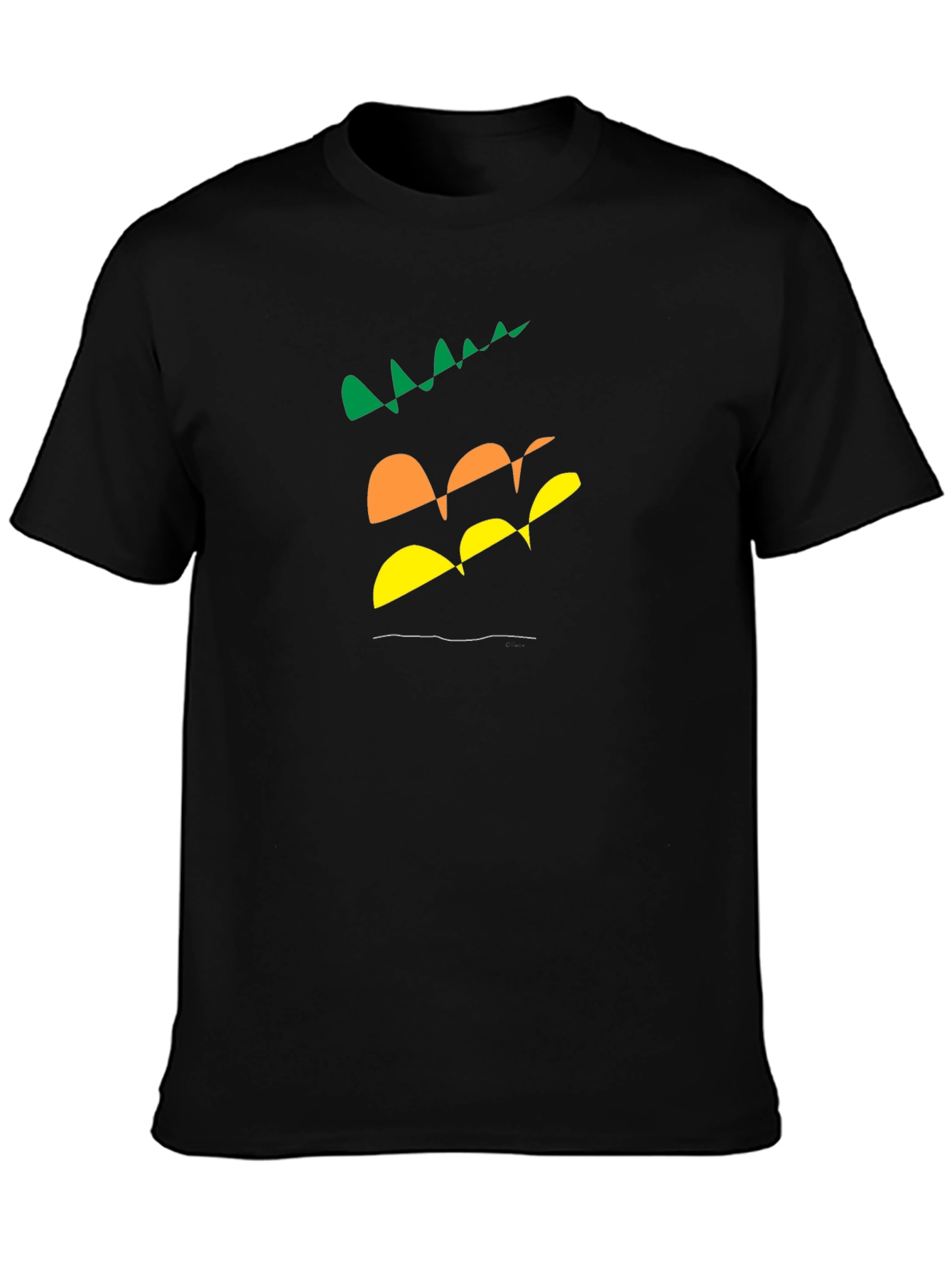 Black Abstract Graphic Tee - Modern Art Design view 3