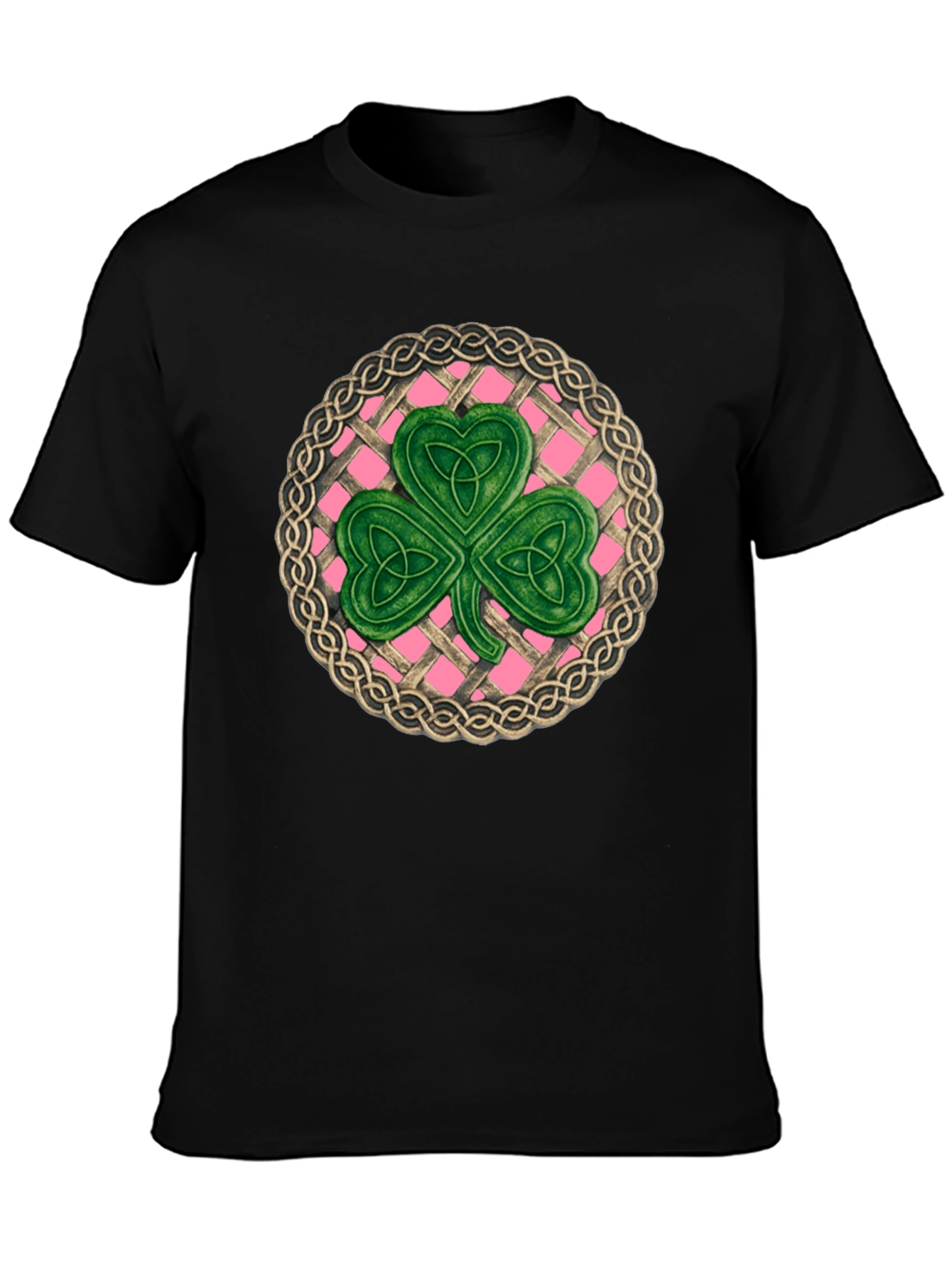 Black Celtic Knot Shamrock T-Shirt - St. Patrick's Day view 3