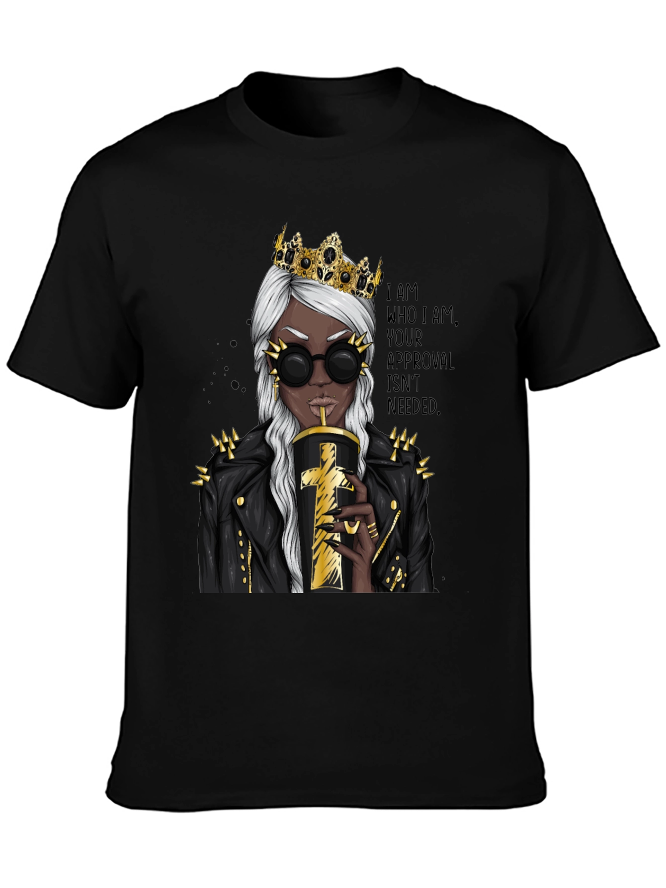Black Queen Attitude Graphic T-Shirt - Black view 3