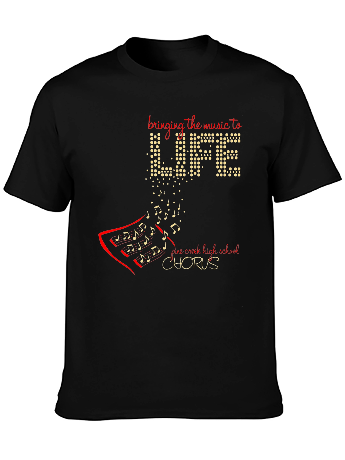 Black Bring The Music To Life Chorus T-Shirt view 3