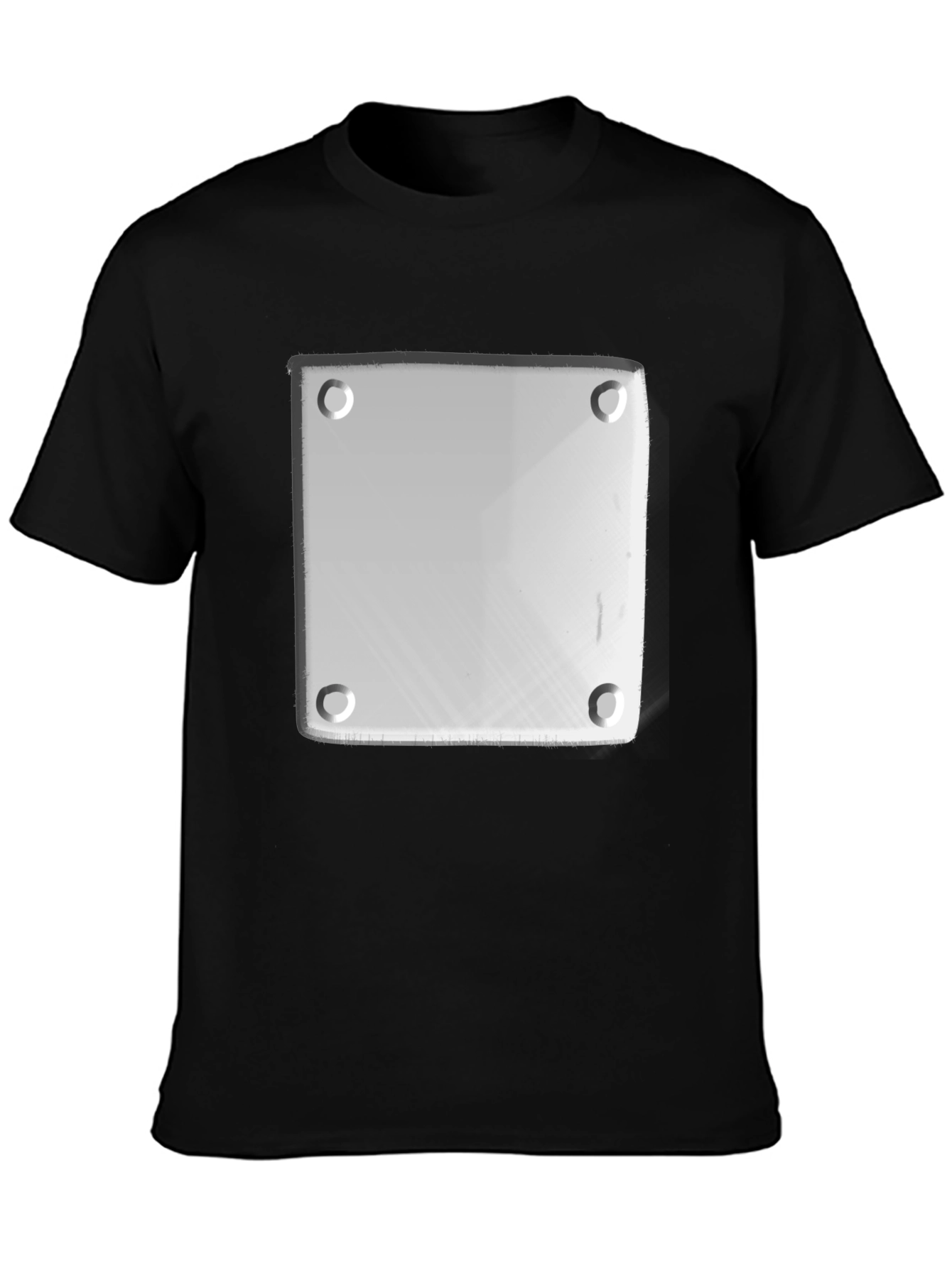 Black Novelty Plate Graphic Tee - Black Casual T-Shirt view 3
