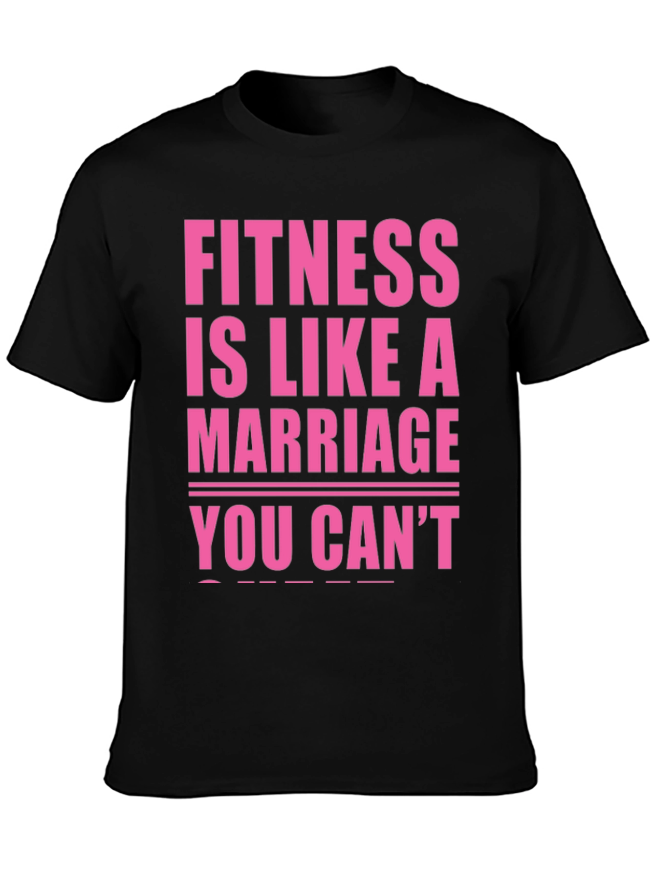 Black Fitness is Like a Marriage T-Shirt view 3