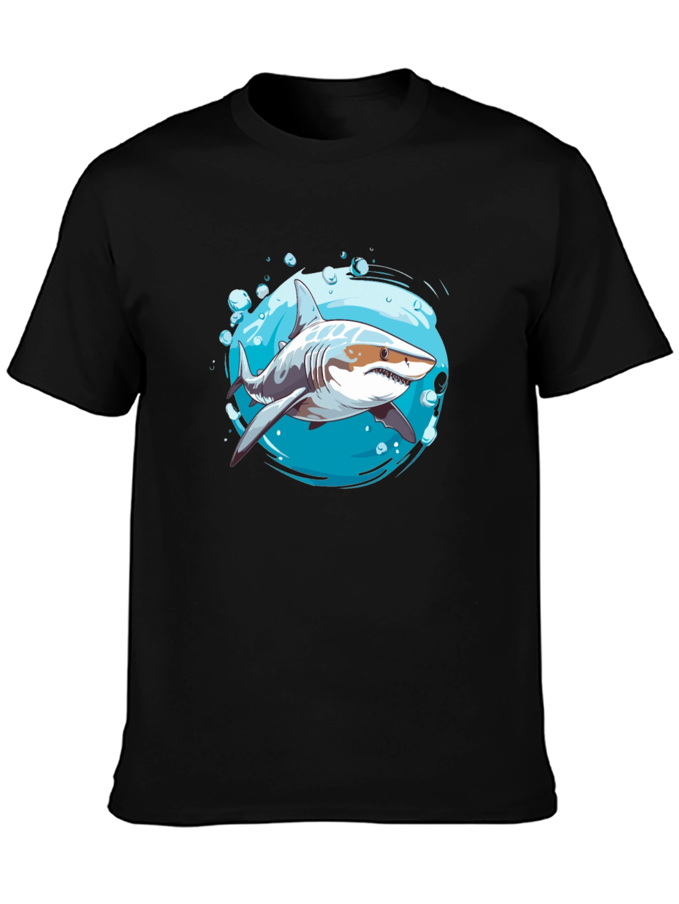 Black Shark Graphic T-Shirt - Ocean Life Design view 3