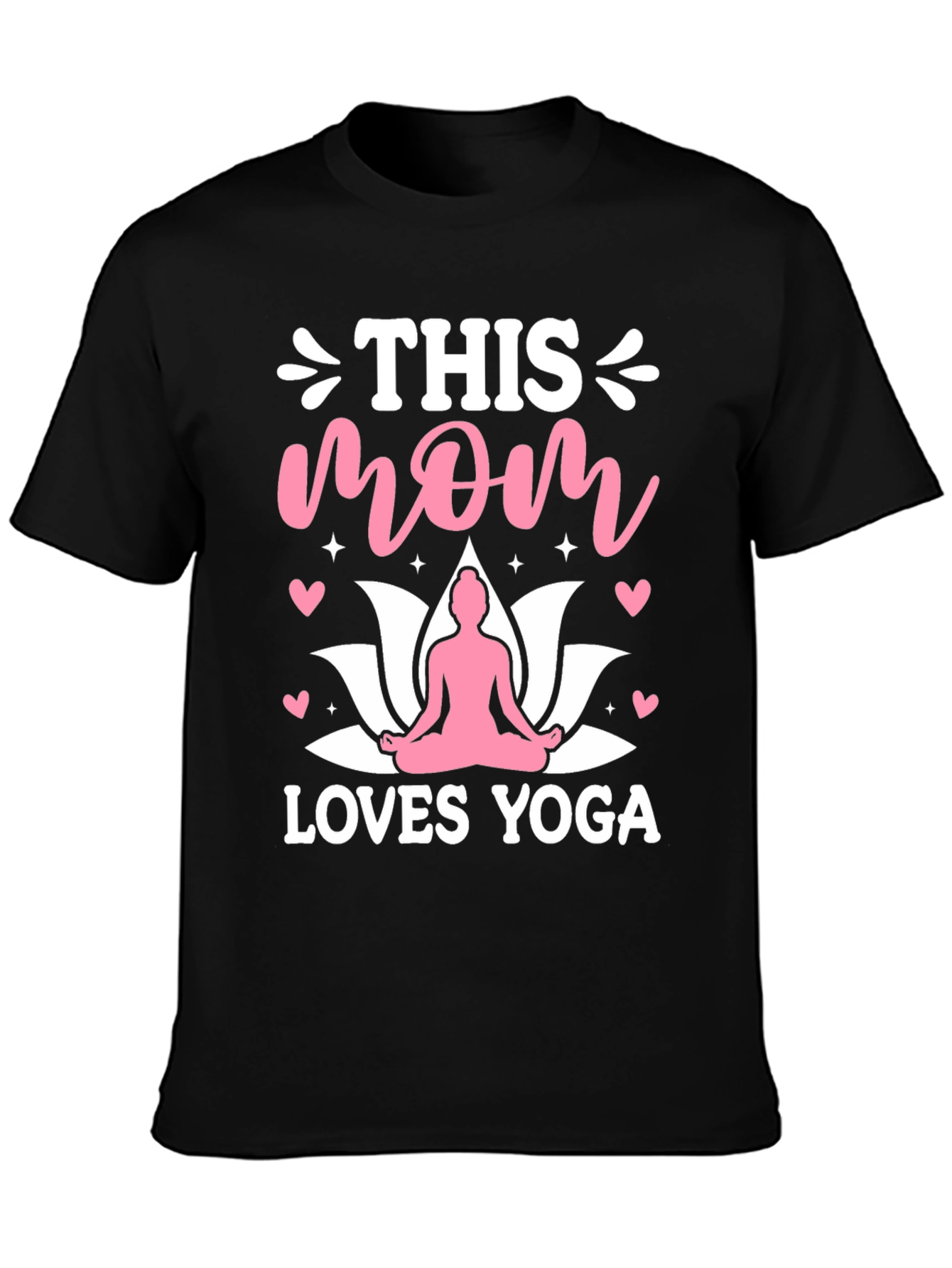 Black This Mom Loves Yoga T-Shirt - Comfortable & Stylish view 3