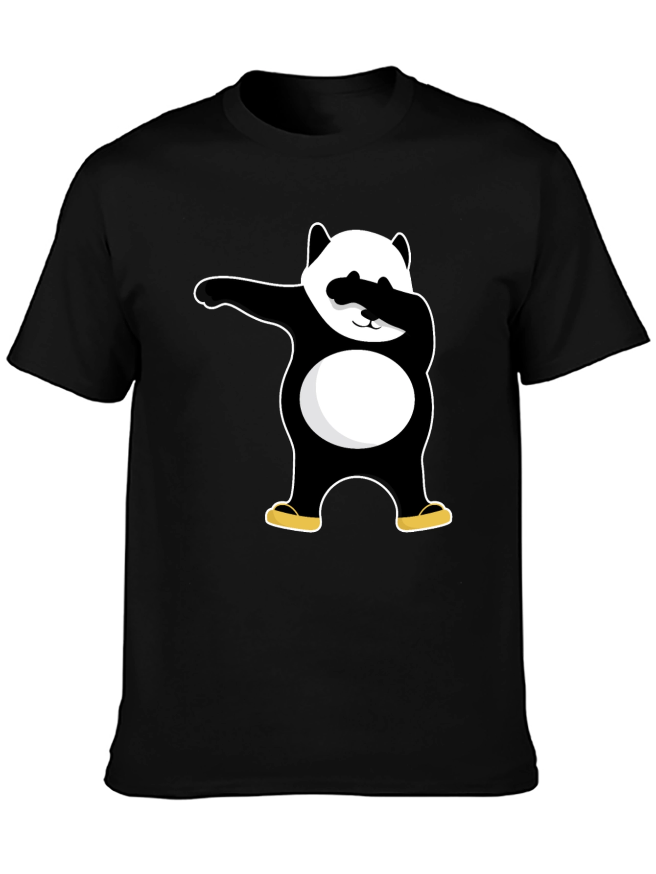 Black Dabbing Panda Black T-Shirt - Cool Graphic Tee view 3
