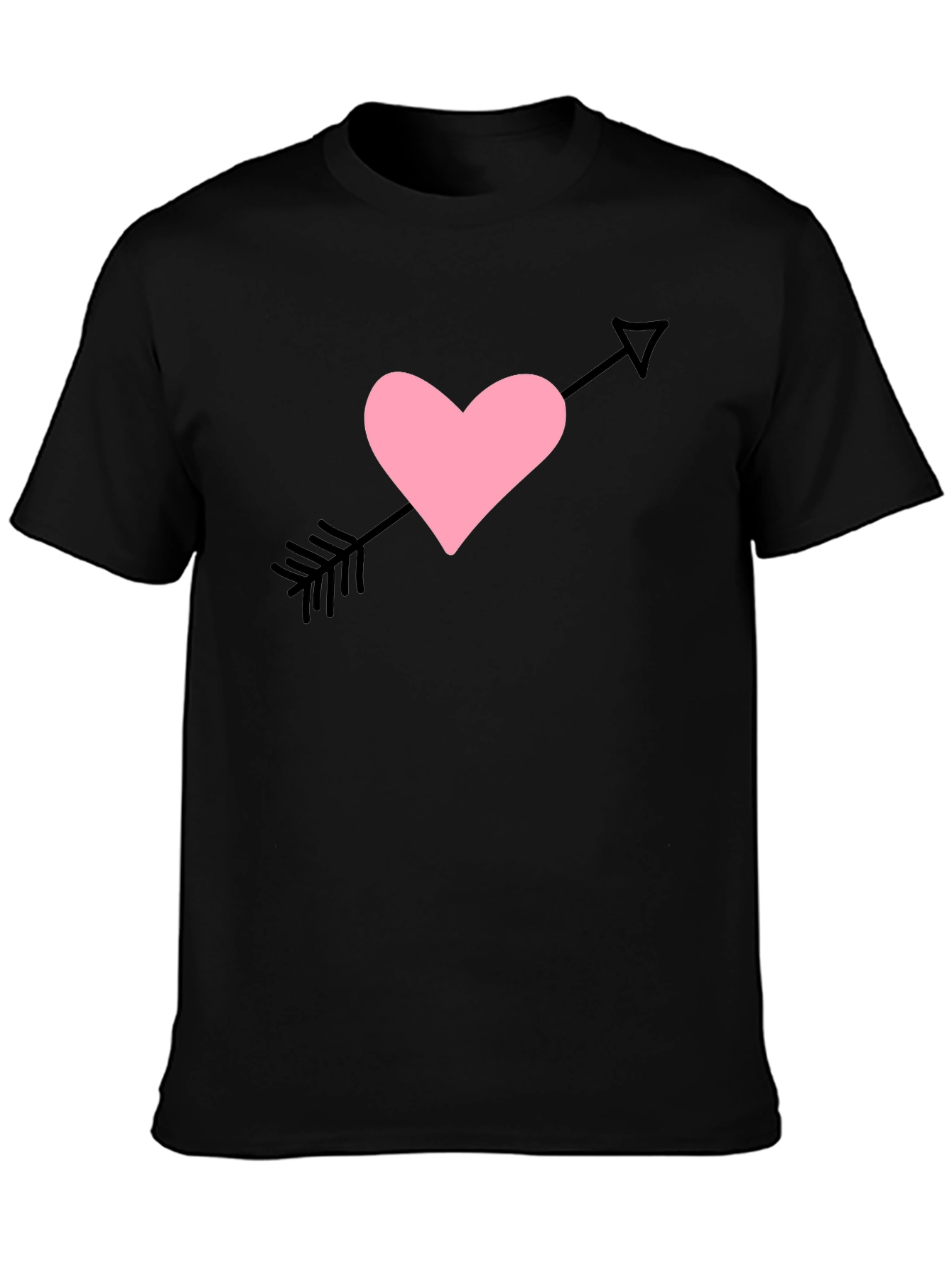 Black Heart Arrow Graphic Tee - Men's Black T-Shirt view 3