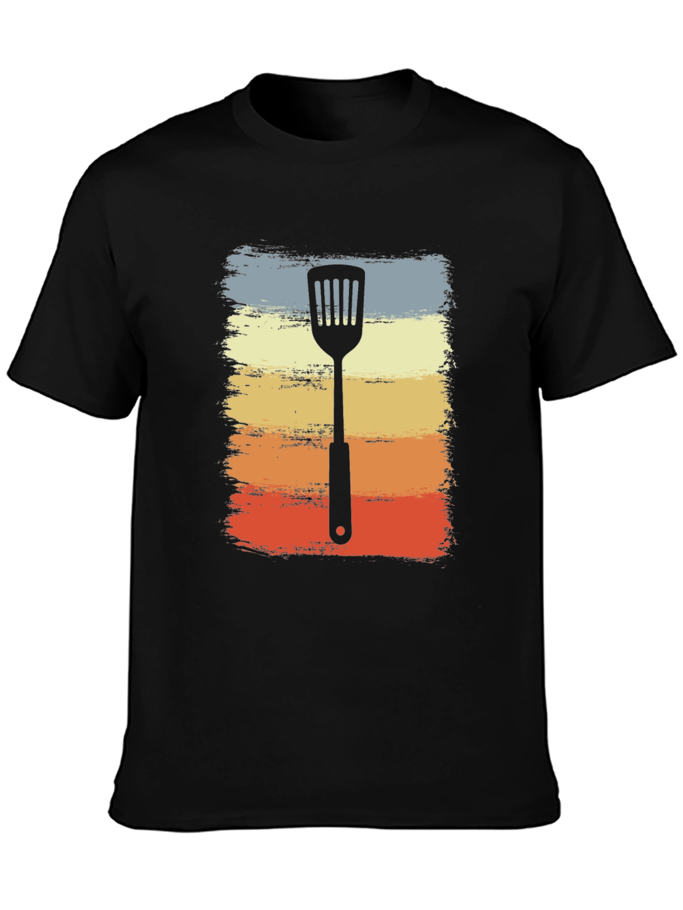 Black Retro Spatula Grill Master T-Shirt view 3
