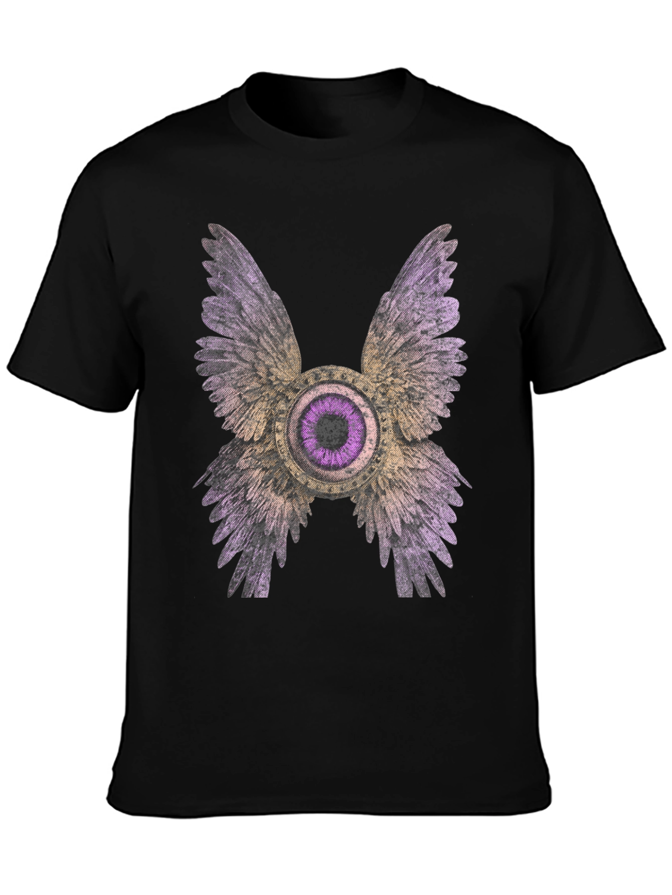 Black Winged Eye Graphic Tee - Bold Statement Shirt view 3