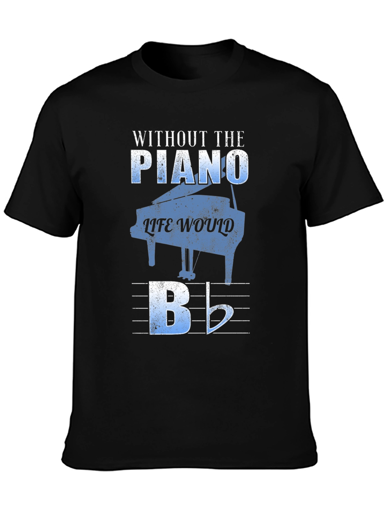 Black Piano Music Lover T-Shirt view 3