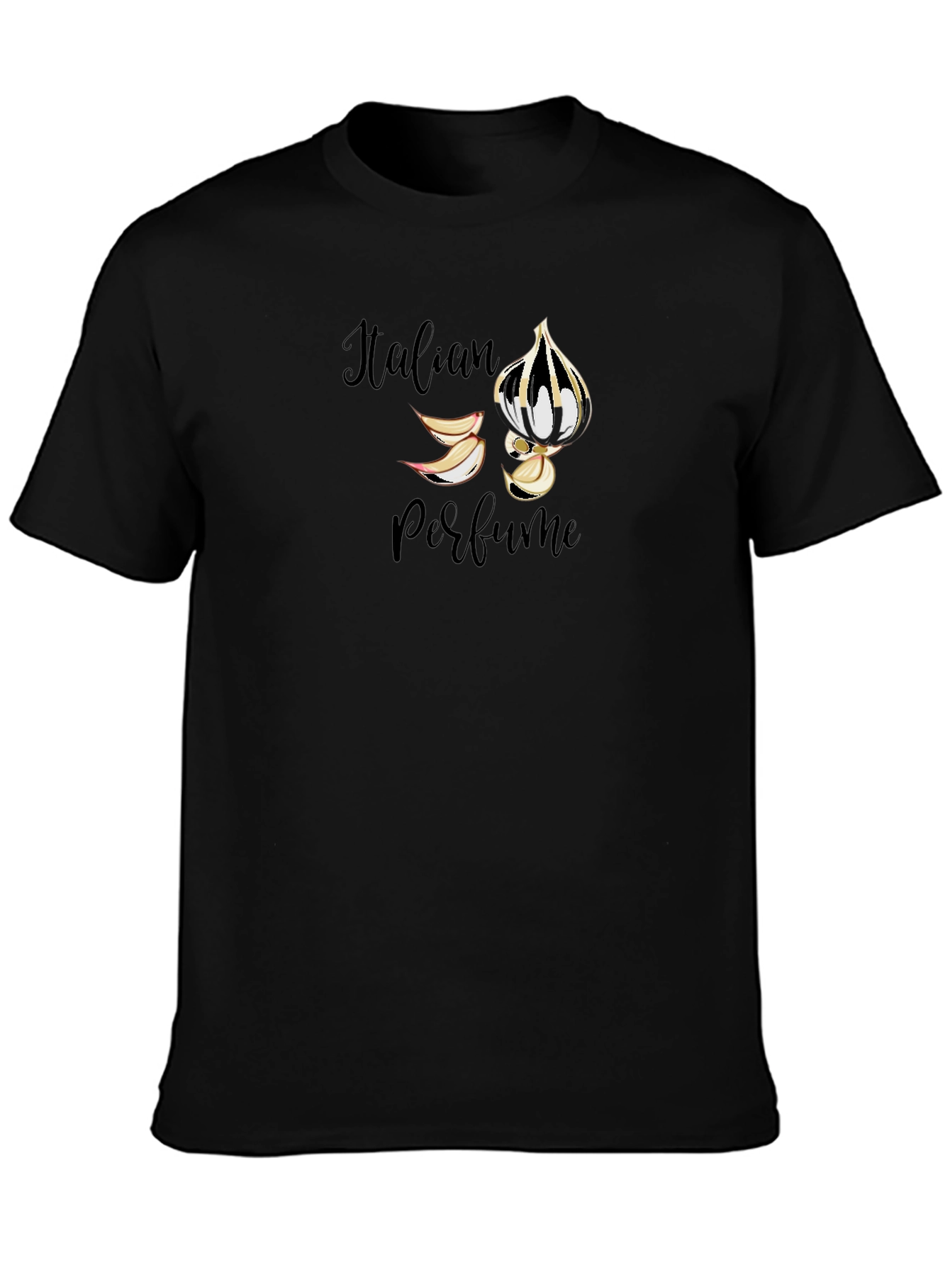 Black Italian Perfume Graphic Black Tee view 3