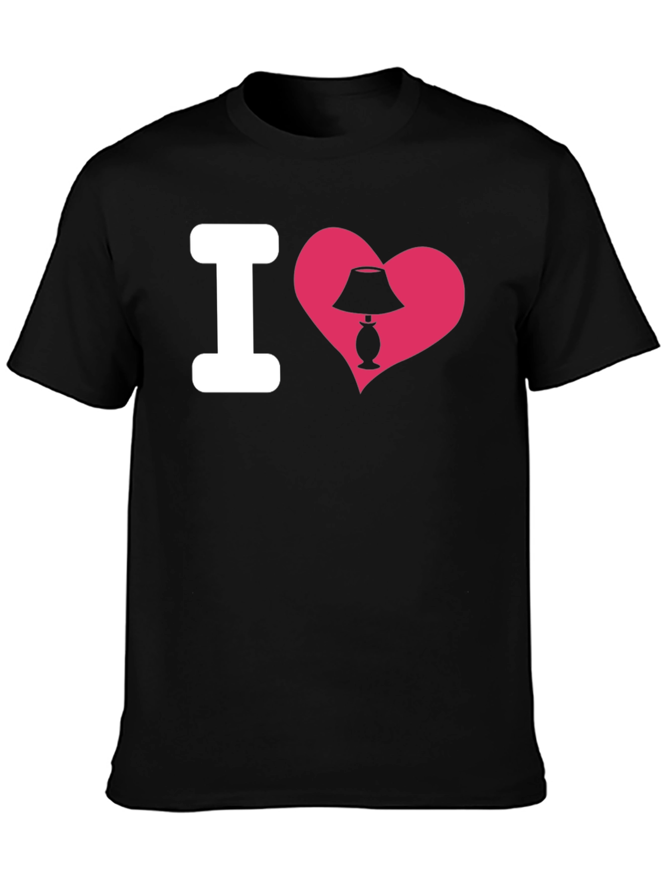Black I Heart Lamp T-Shirt - Novelty Graphic Tee view 3