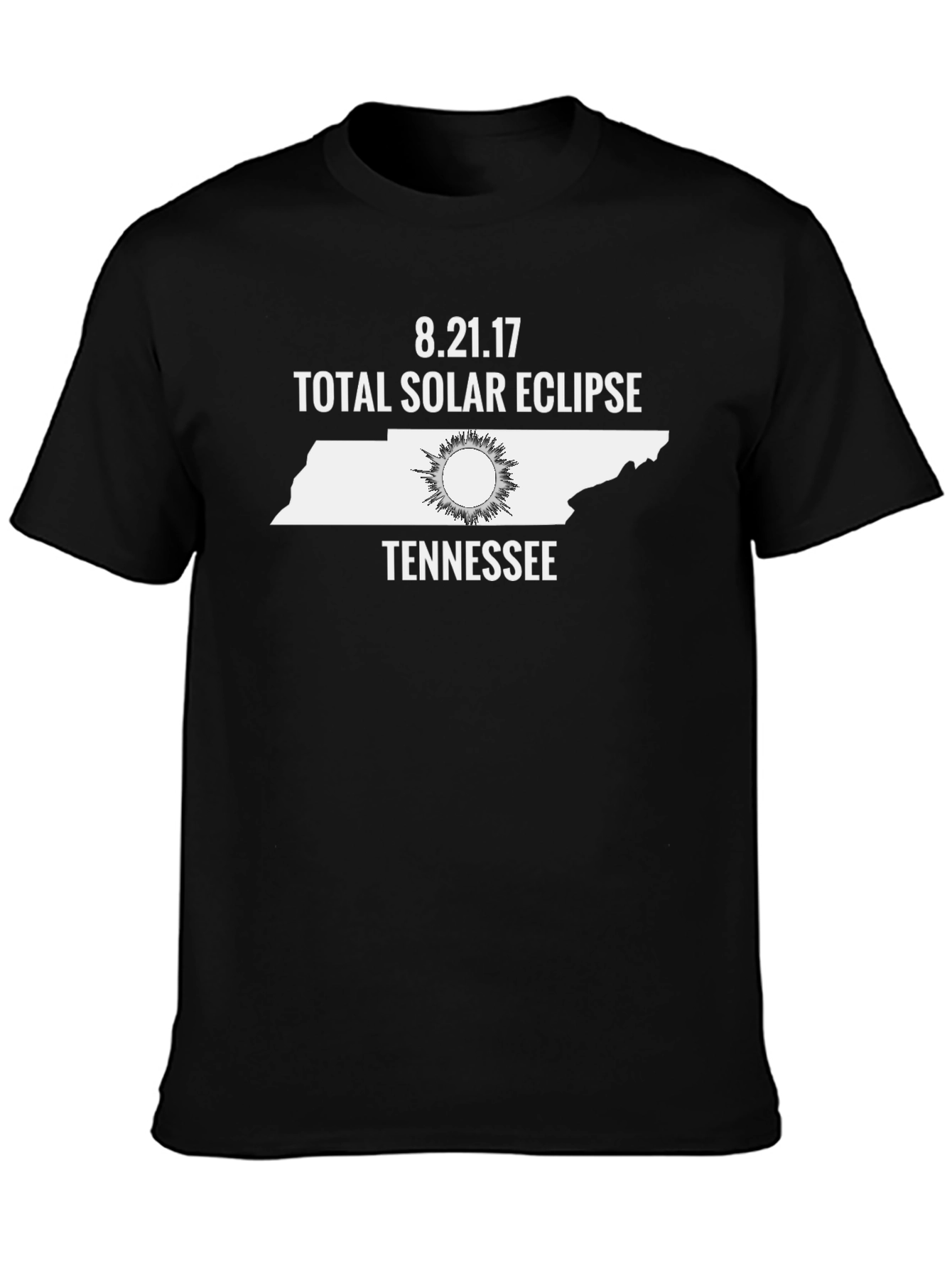 Black Total Solar Eclipse Tennessee August 2017 T-Shirt view 3