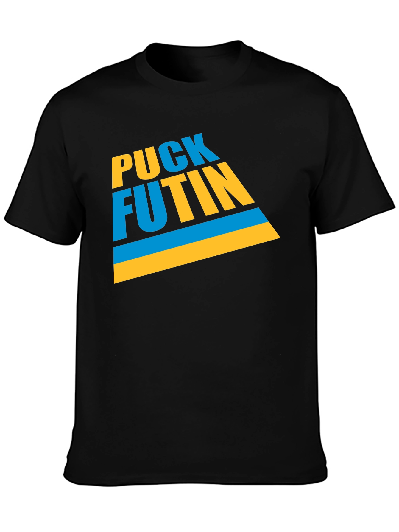 Black Puck Futin Graphic T-Shirt - Black Crew Neck view 3