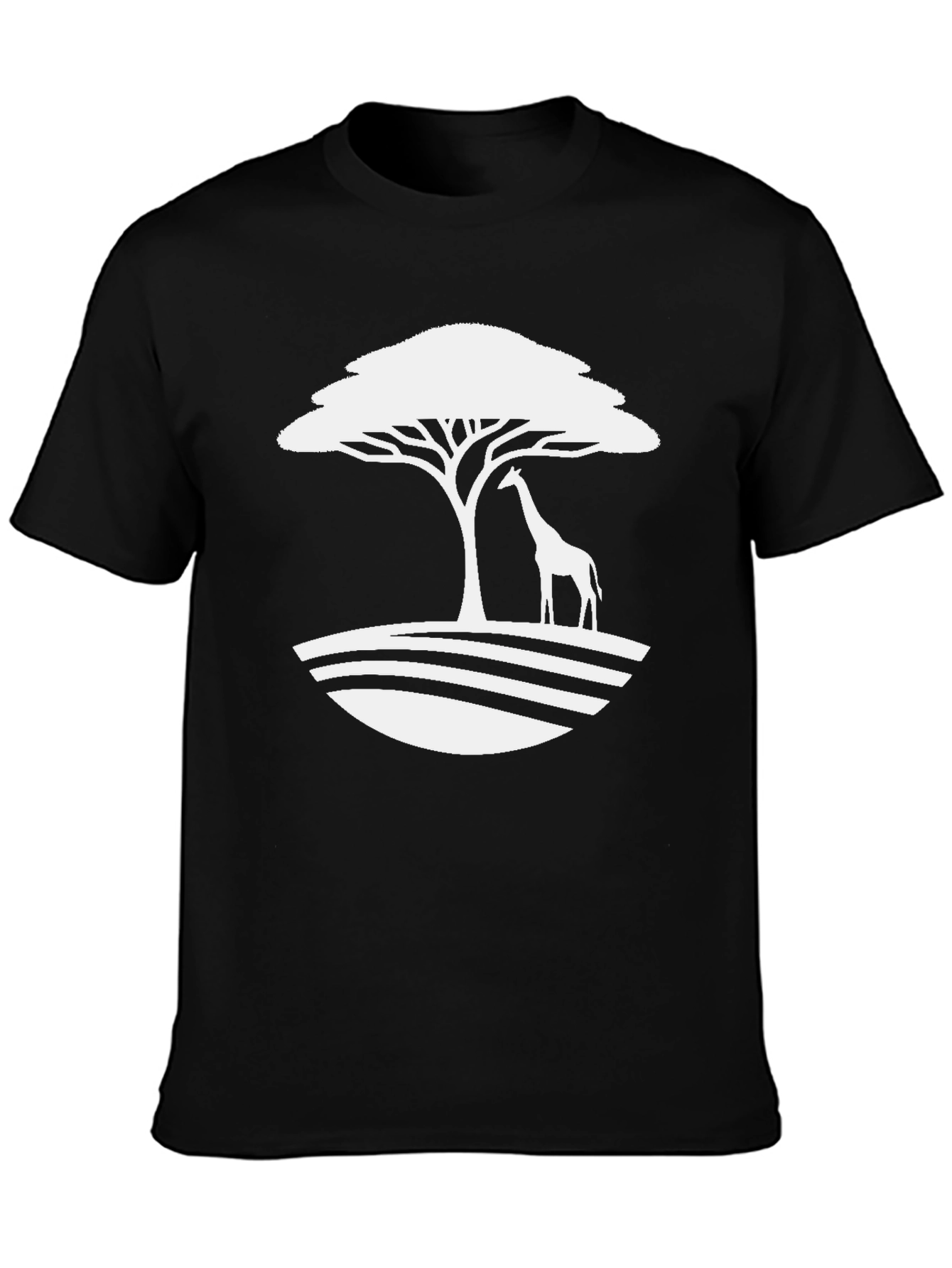 Black Giraffe Tree Graphic Tee - Safari Style view 3