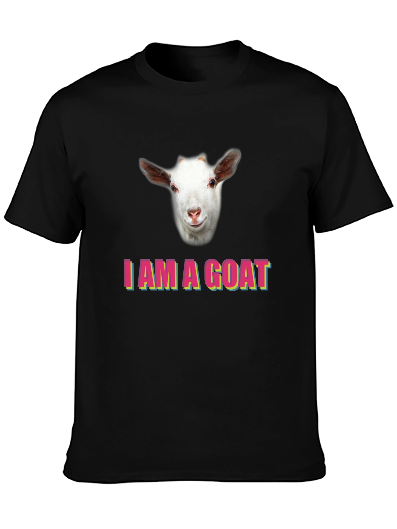 Black I am a Goat T-Shirt, Funny Animal Tee view 3
