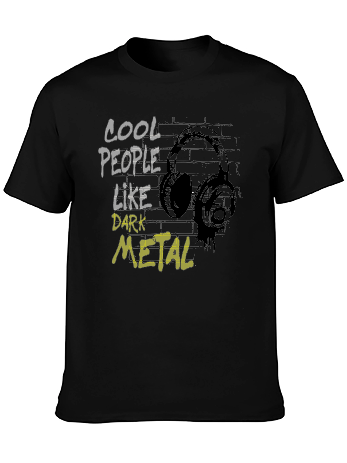 Black Cool People Like Dark Metal Graphic T-Shirt view 3
