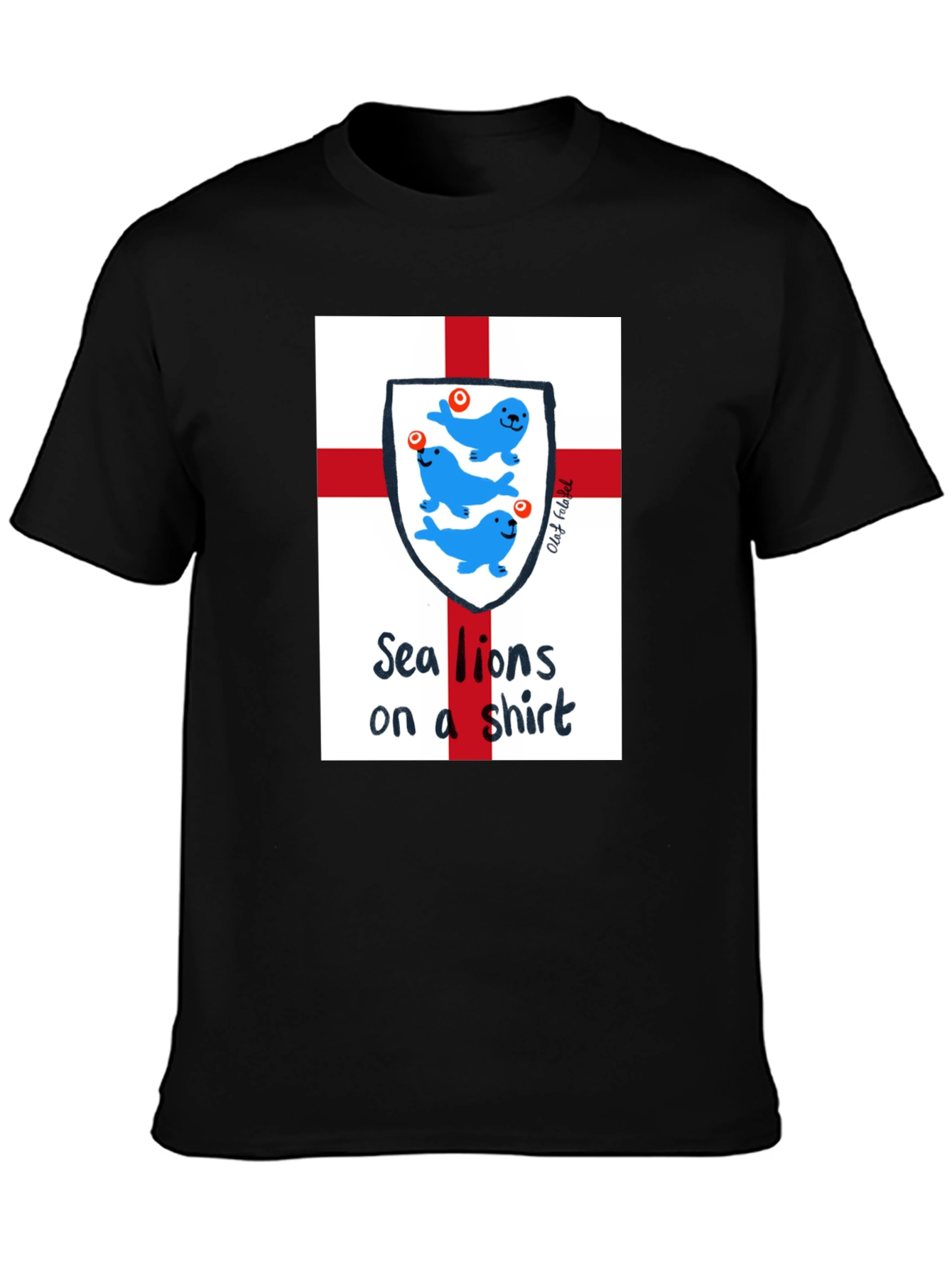 Black Sea Lions on a Shirt - Fun Graphic Tee view 3