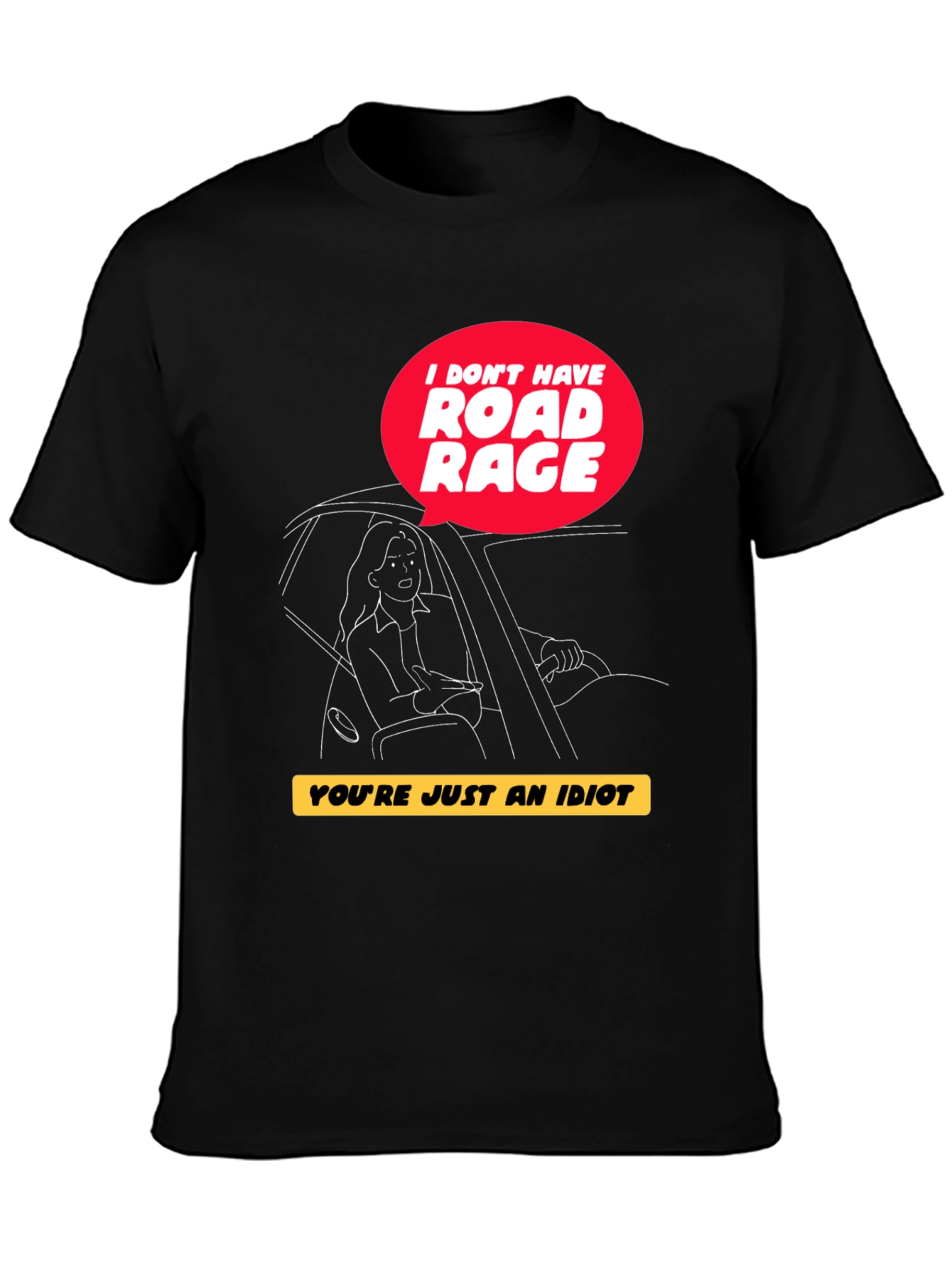 Black Road Rage Humor Graphic Tee view 3