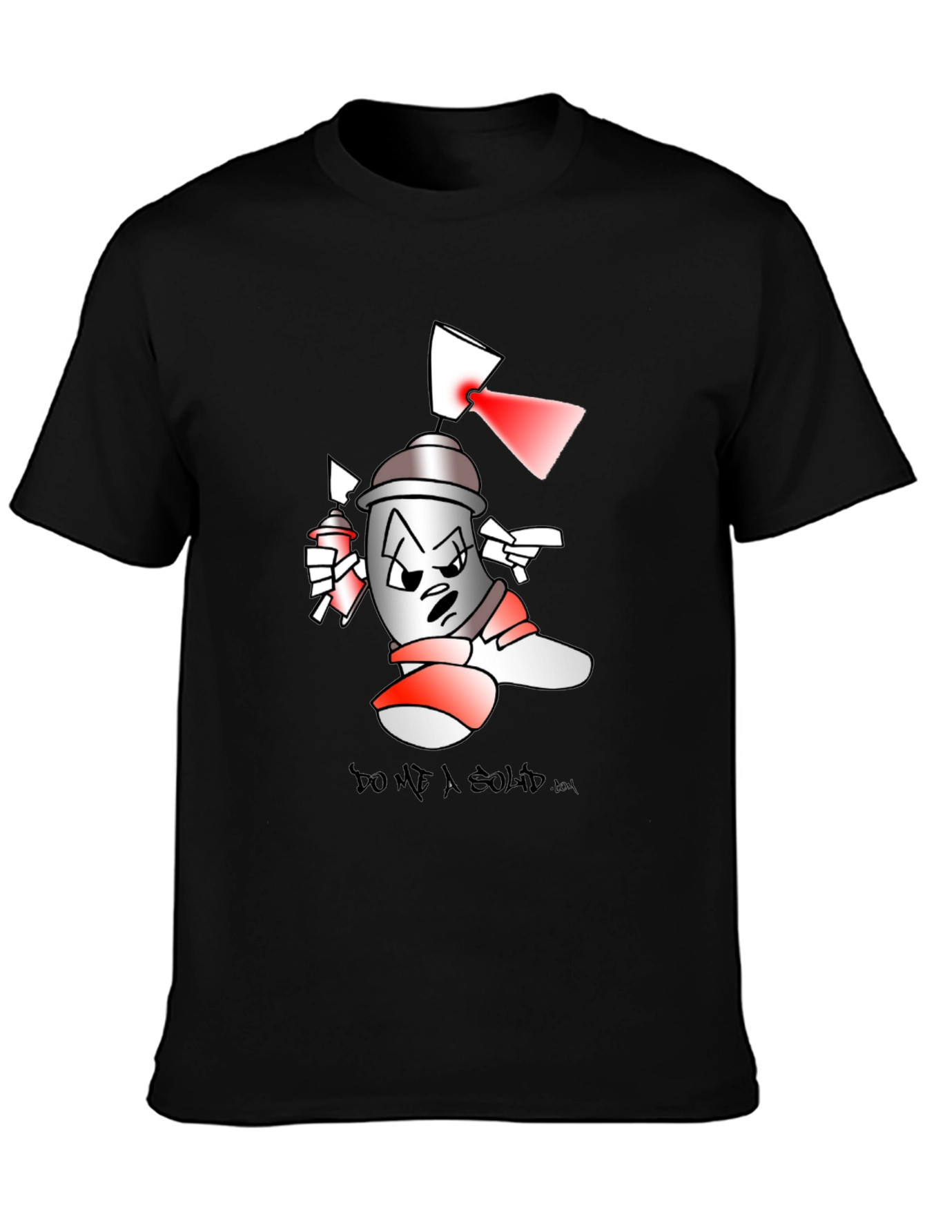 Black Spray Can Cartoon T-Shirt view 3