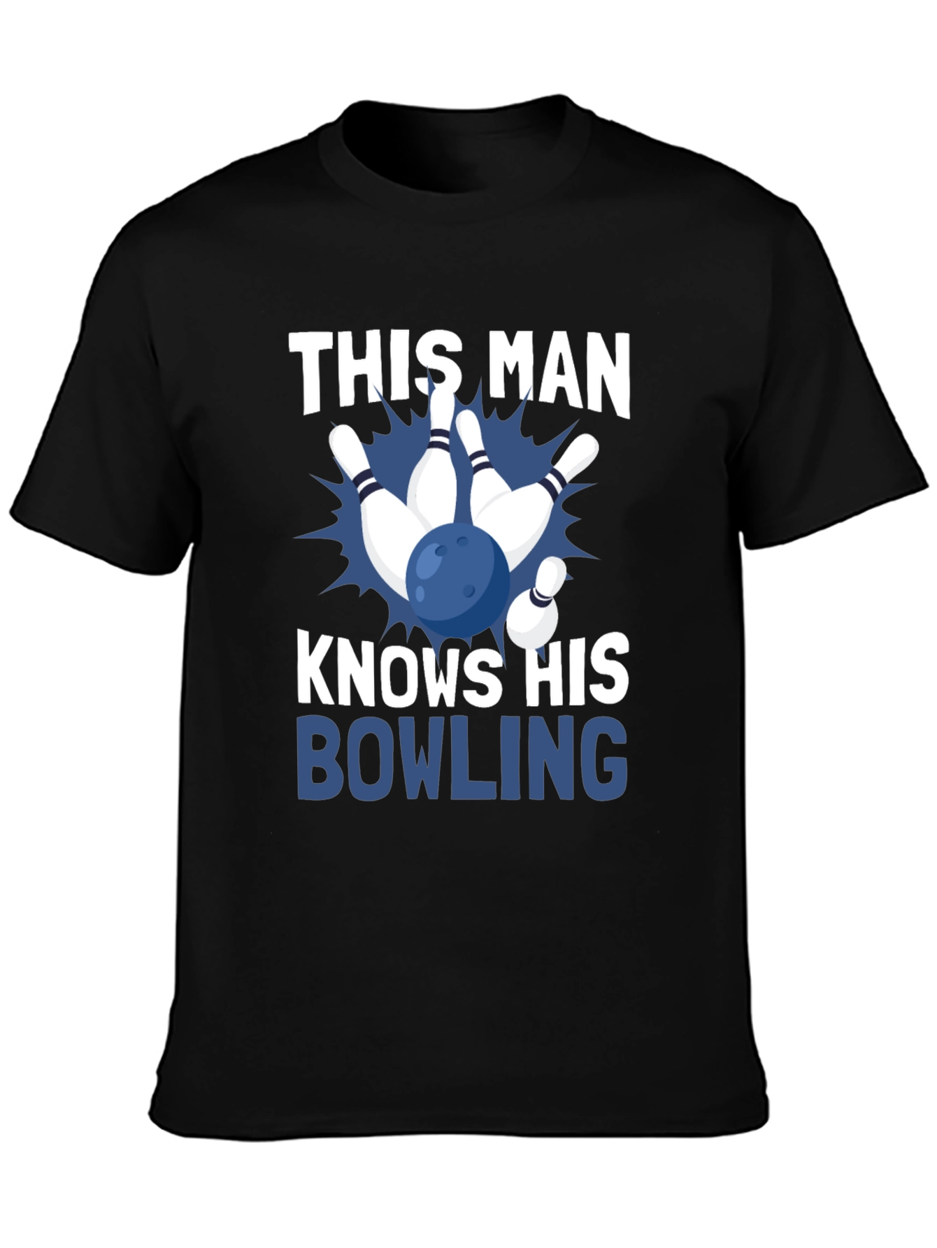 Black This Man Knows His Bowling T-Shirt view 3