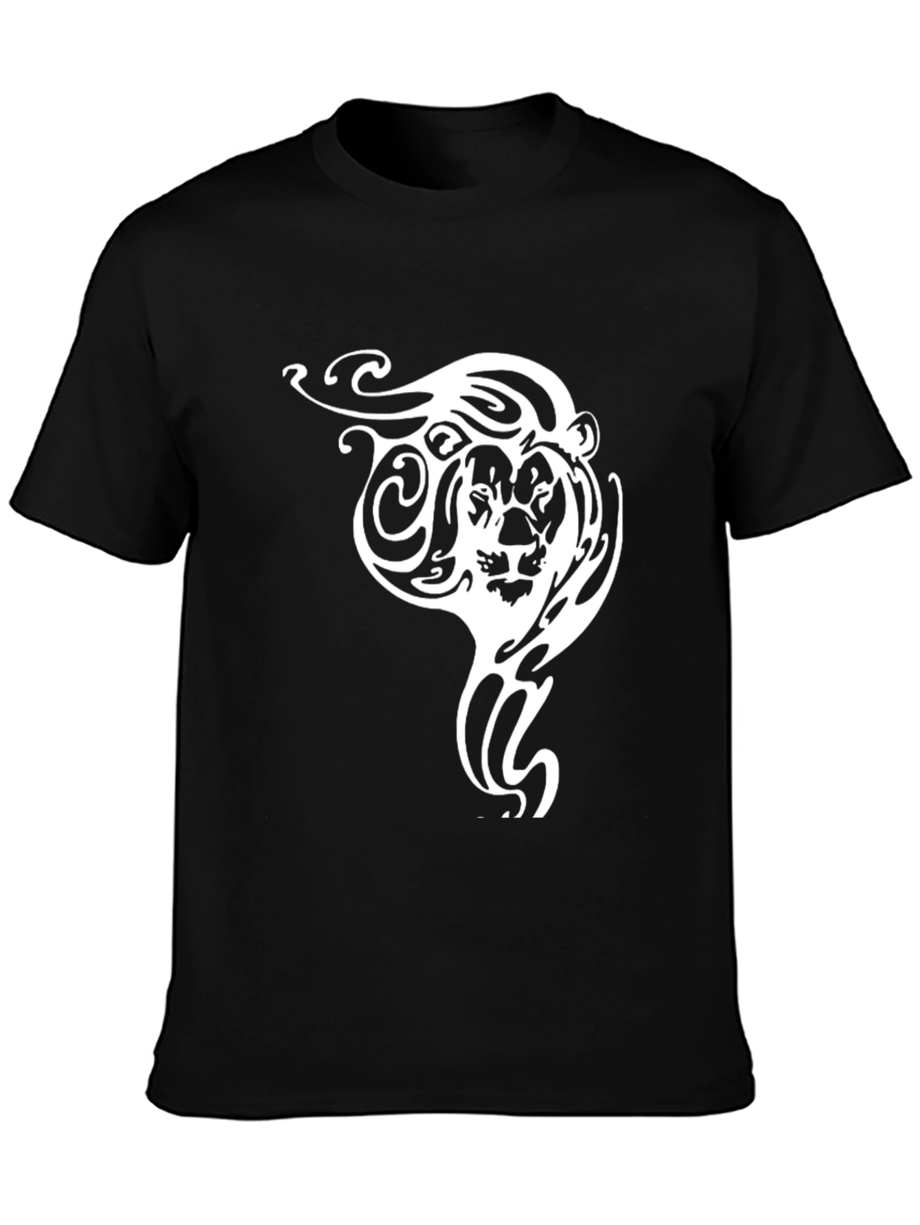 Black Lion Tribal Graphic Tee - Black view 3
