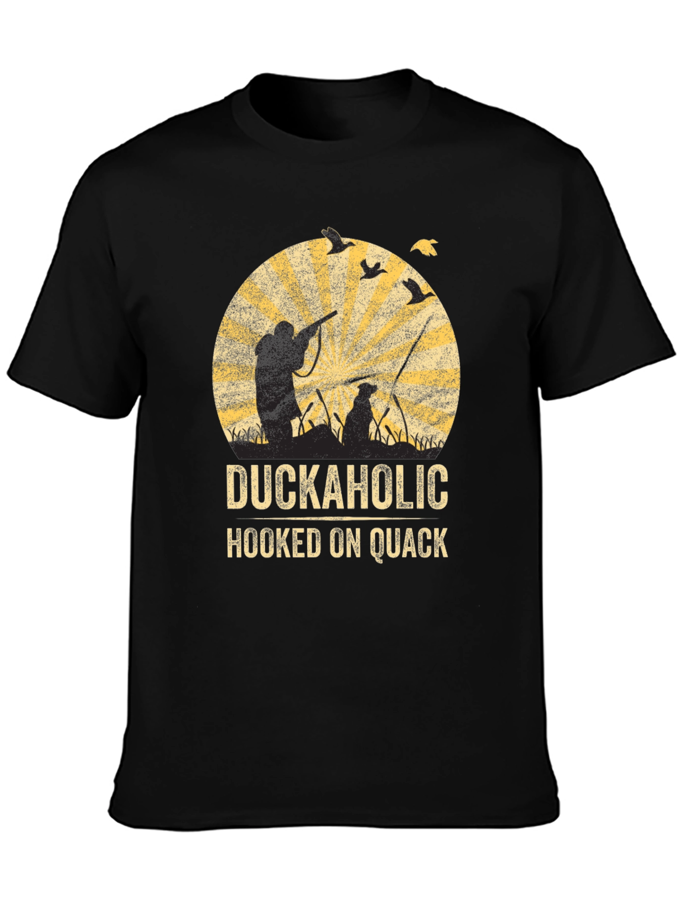 Black Duckaholic Hunting Graphic T-Shirt view 3