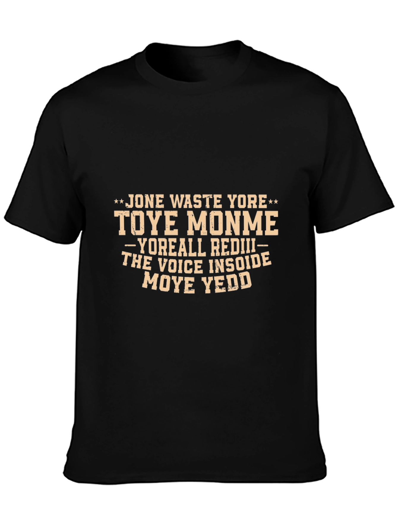 Black Humorous Graphic T-Shirt - "Jone Waste Yore" view 3