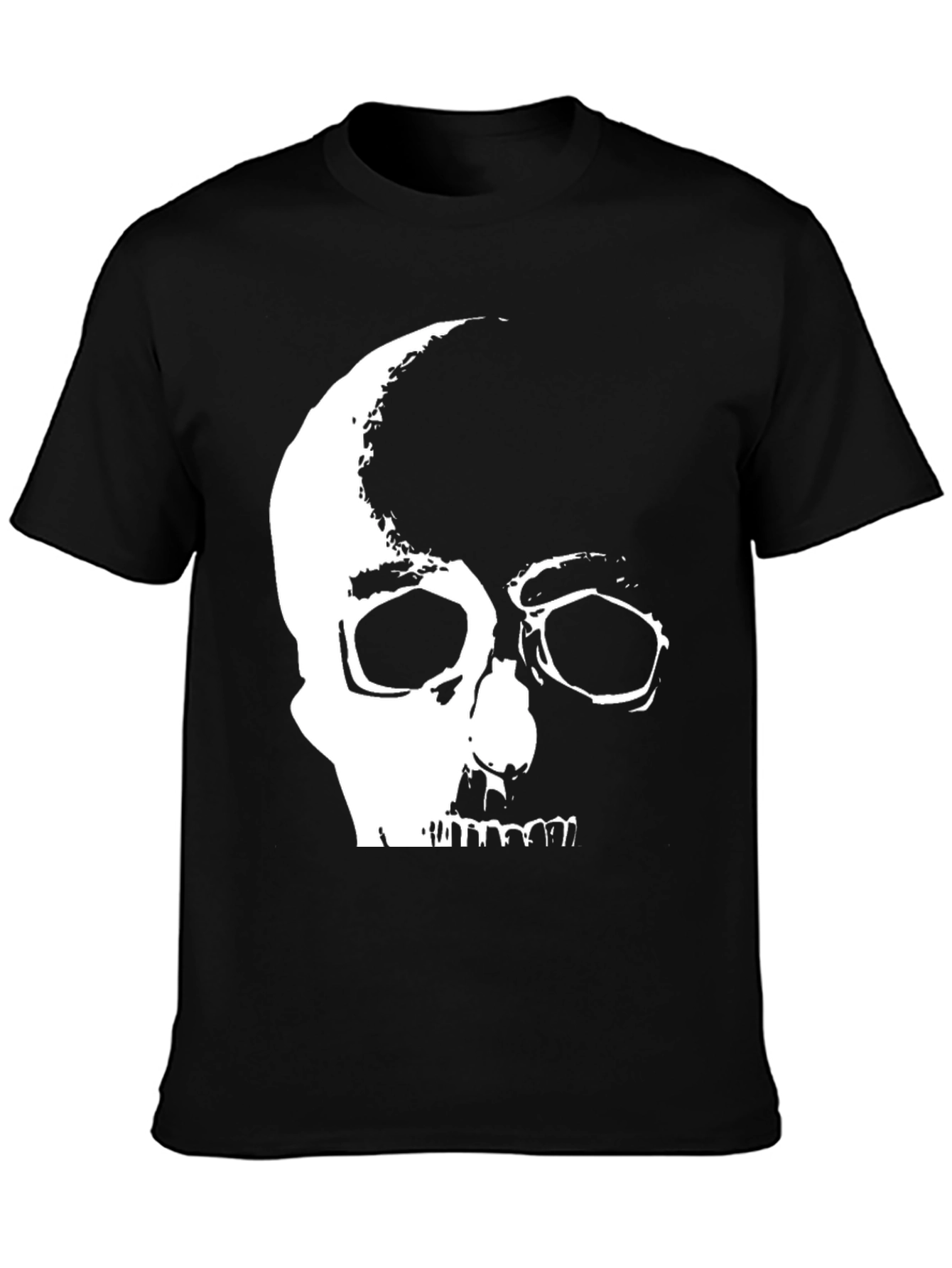 Black Skull Graphic Print Black T-Shirt view 3