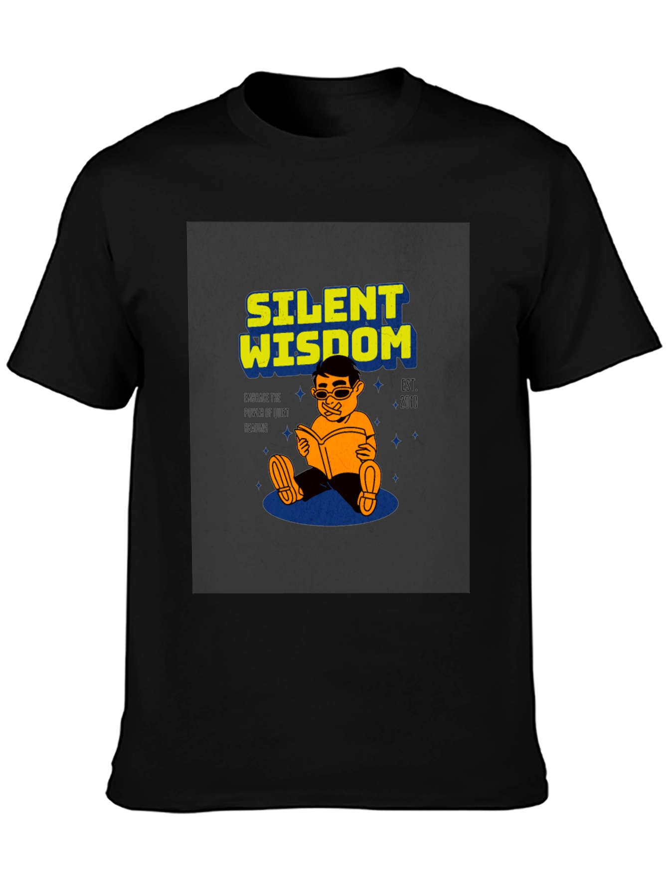 Black Silent Wisdom T-Shirt - Black view 3