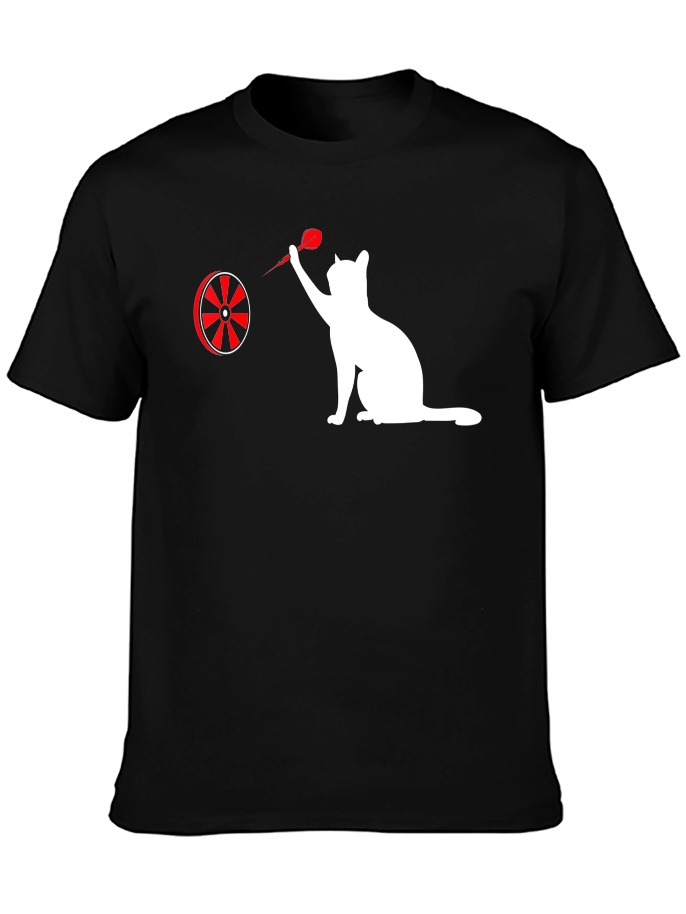 Black Cat Throwing Dart Graphic Tee - Black view 3