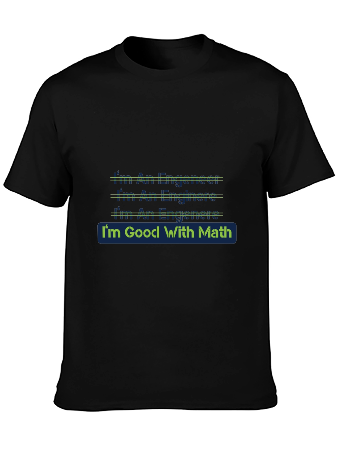 Black Engineer Math T-Shirt - Black Cotton Blend view 3