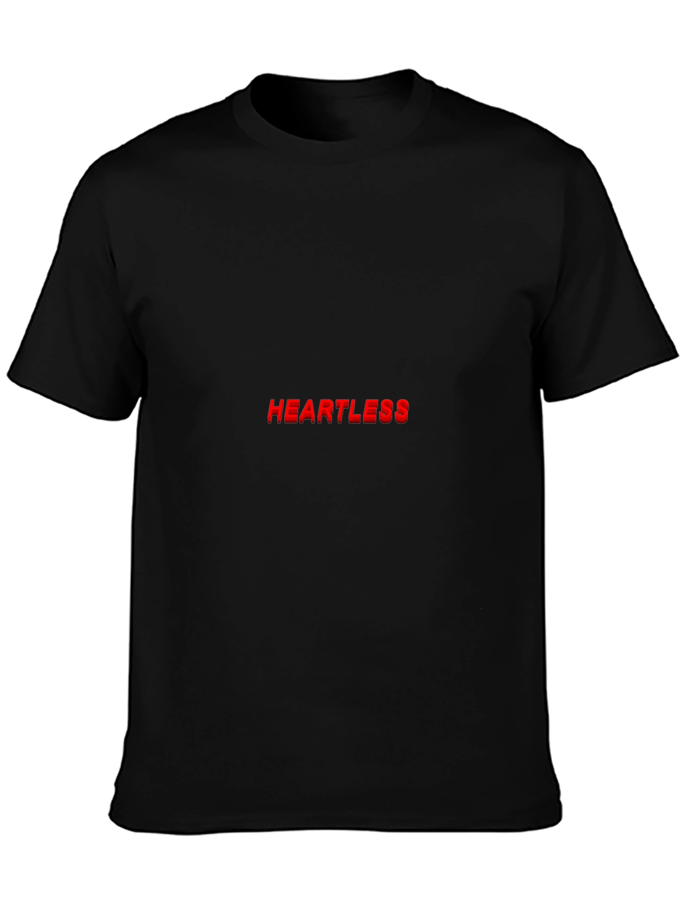 Black Heartless Graphic Print Black T-Shirt view 3