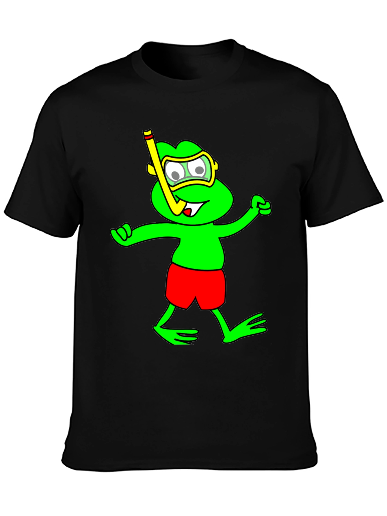 Black Frog Snorkel T-Shirt - Funny Summer Tee view 3