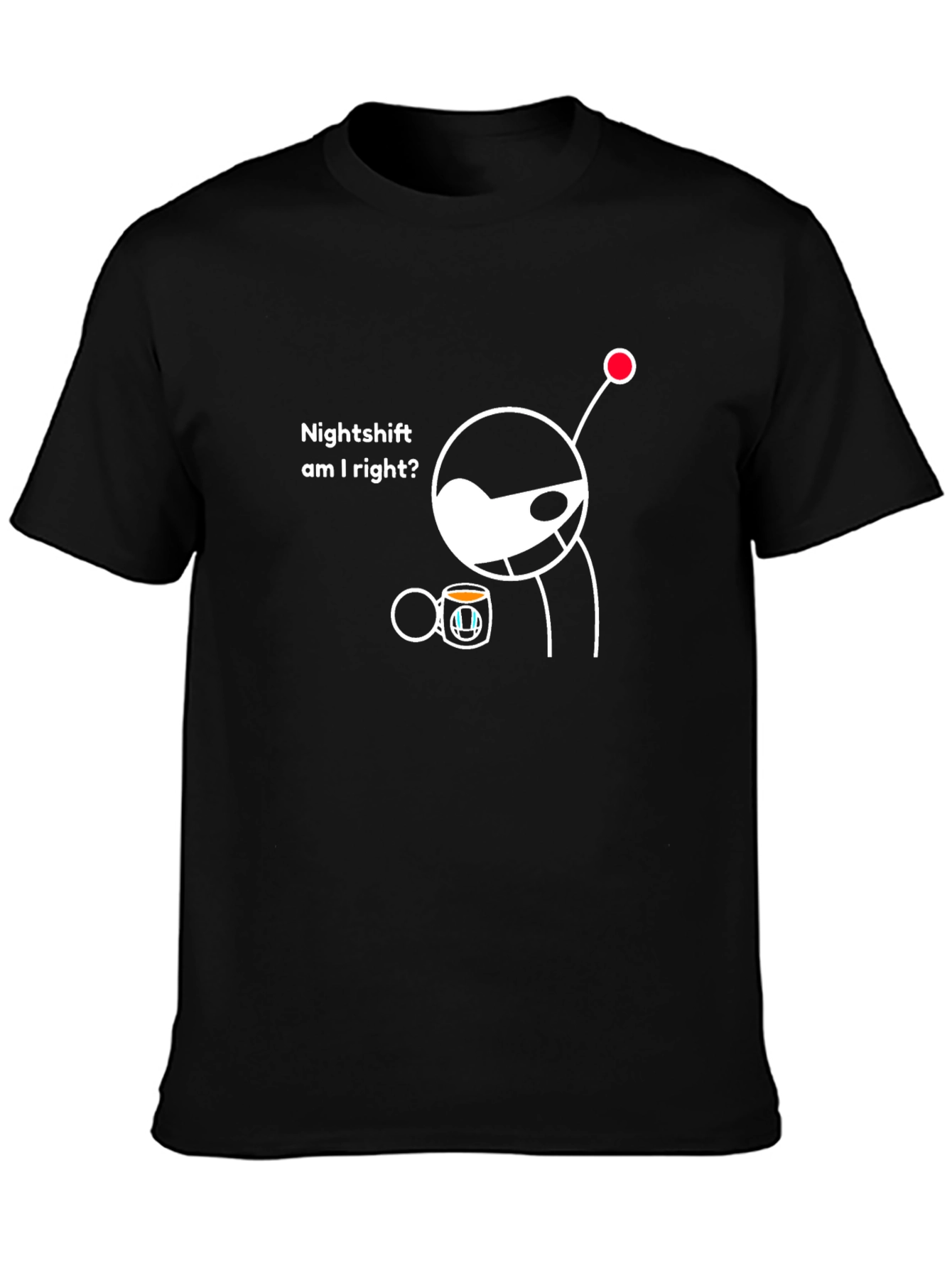 Black Nightshift Humor T-Shirt - Reddit Alien Design view 3