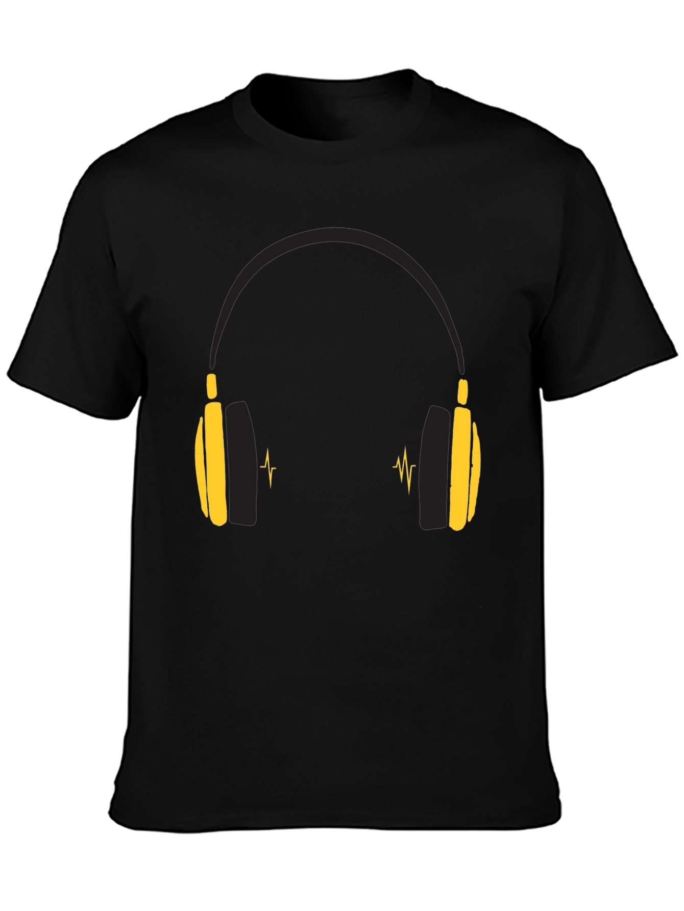Black Headphone Graphic Tee - Music Lover Shirt view 3