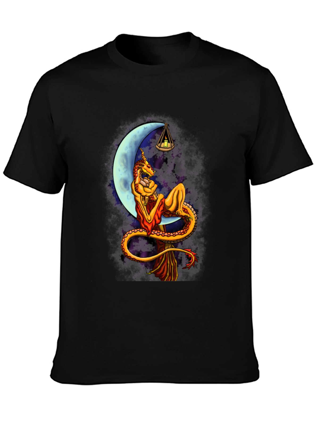 Black Dragon Moon Black T-Shirt view 3