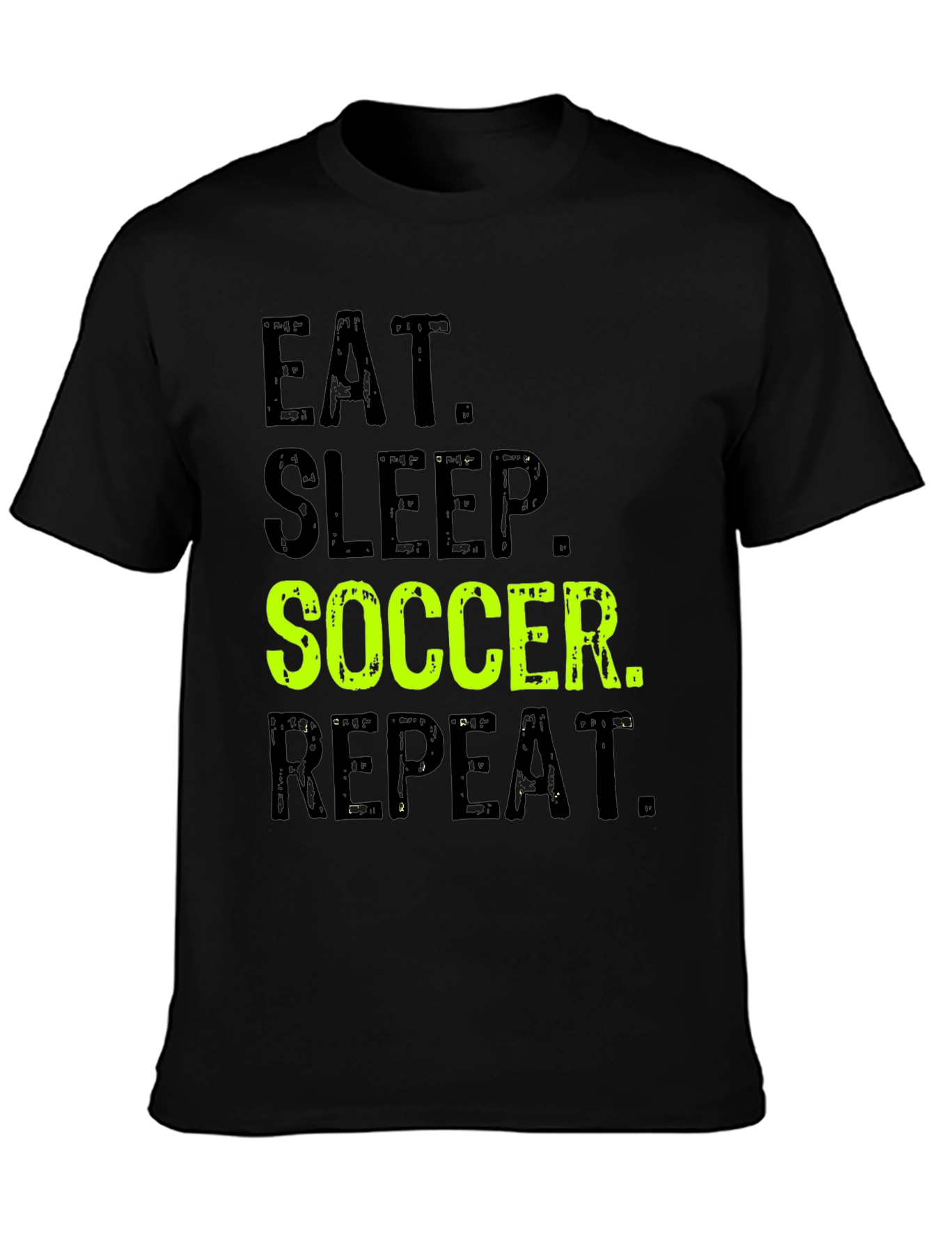 Black Eat Sleep Soccer Repeat Graphic T-Shirt view 3