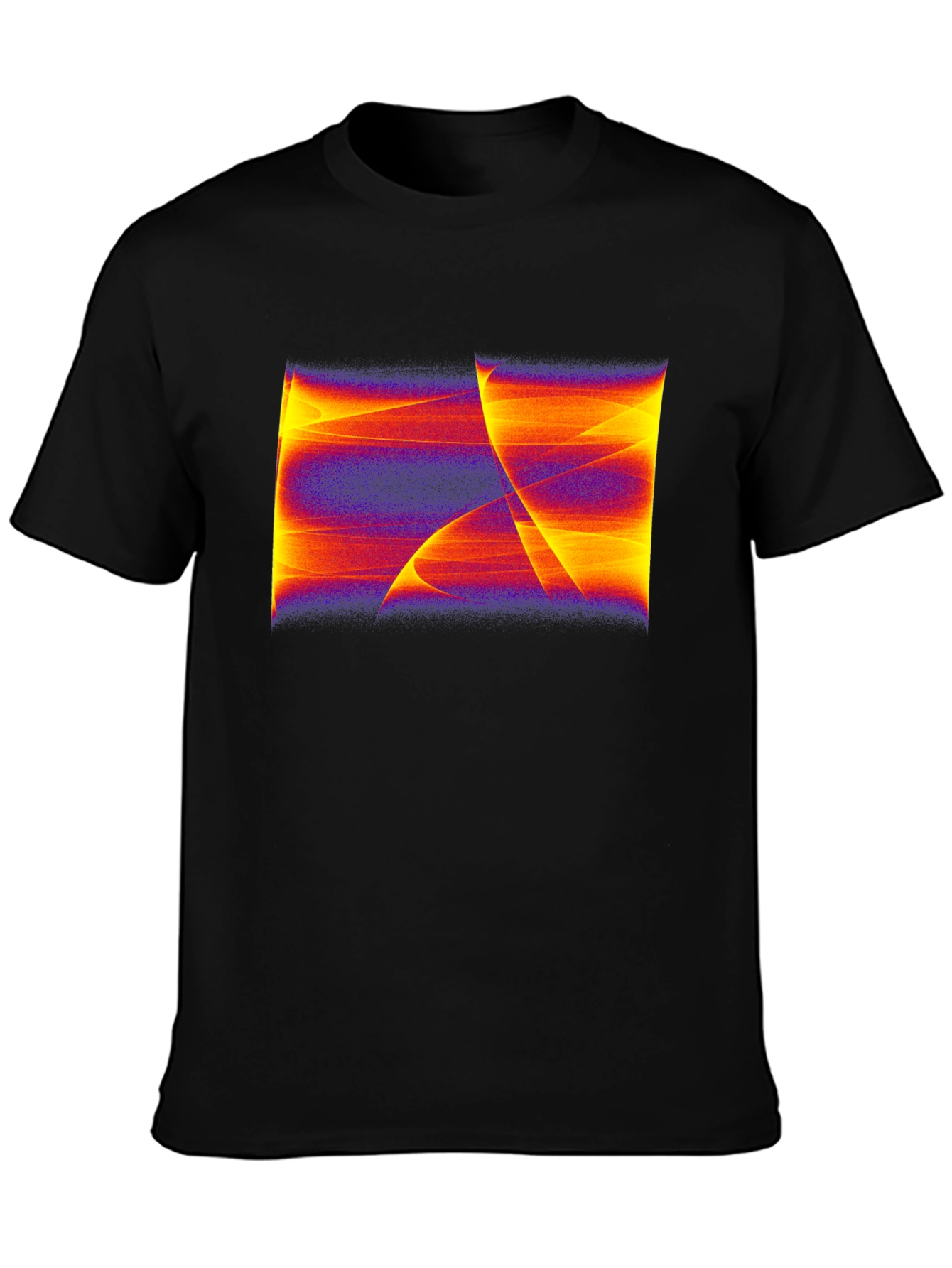 Black Abstract Art Graphic Black T-Shirt view 3