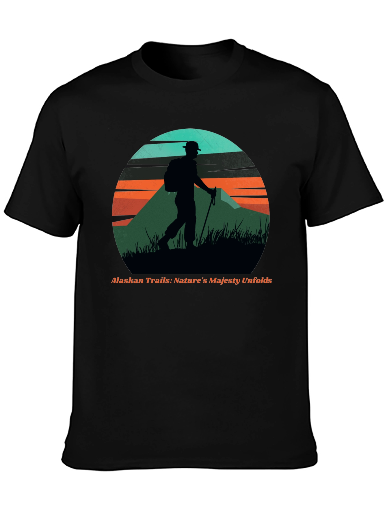 Black Alaskan Trails Graphic Tee - Nature Hiker T-Shirt view 3
