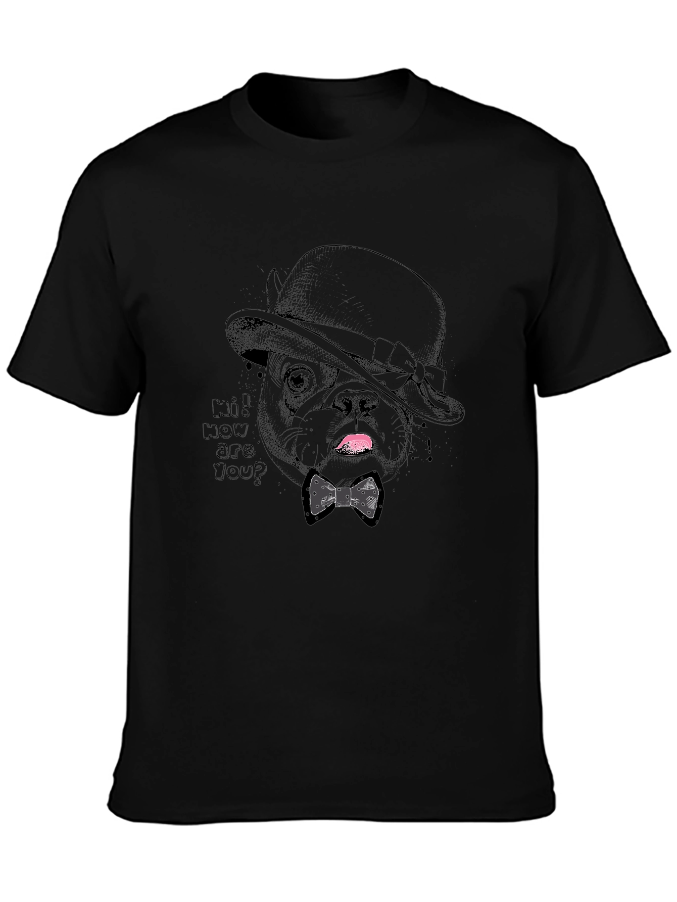 Black Dapper Dog Tee - Stylish Pet Graphic T-Shirt view 3