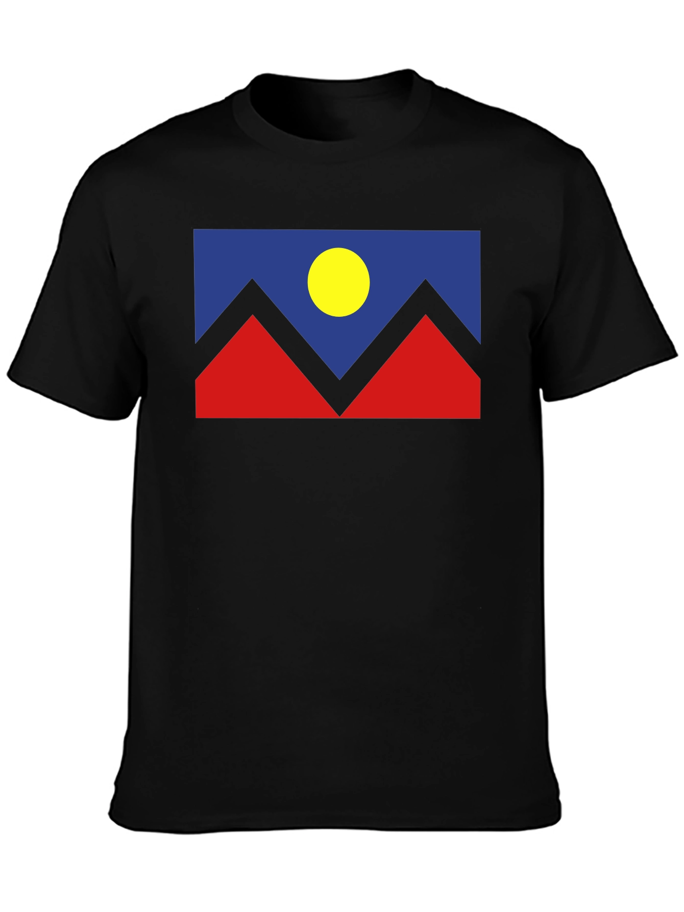 Black Abstract Mountain Graphic T-Shirt view 3