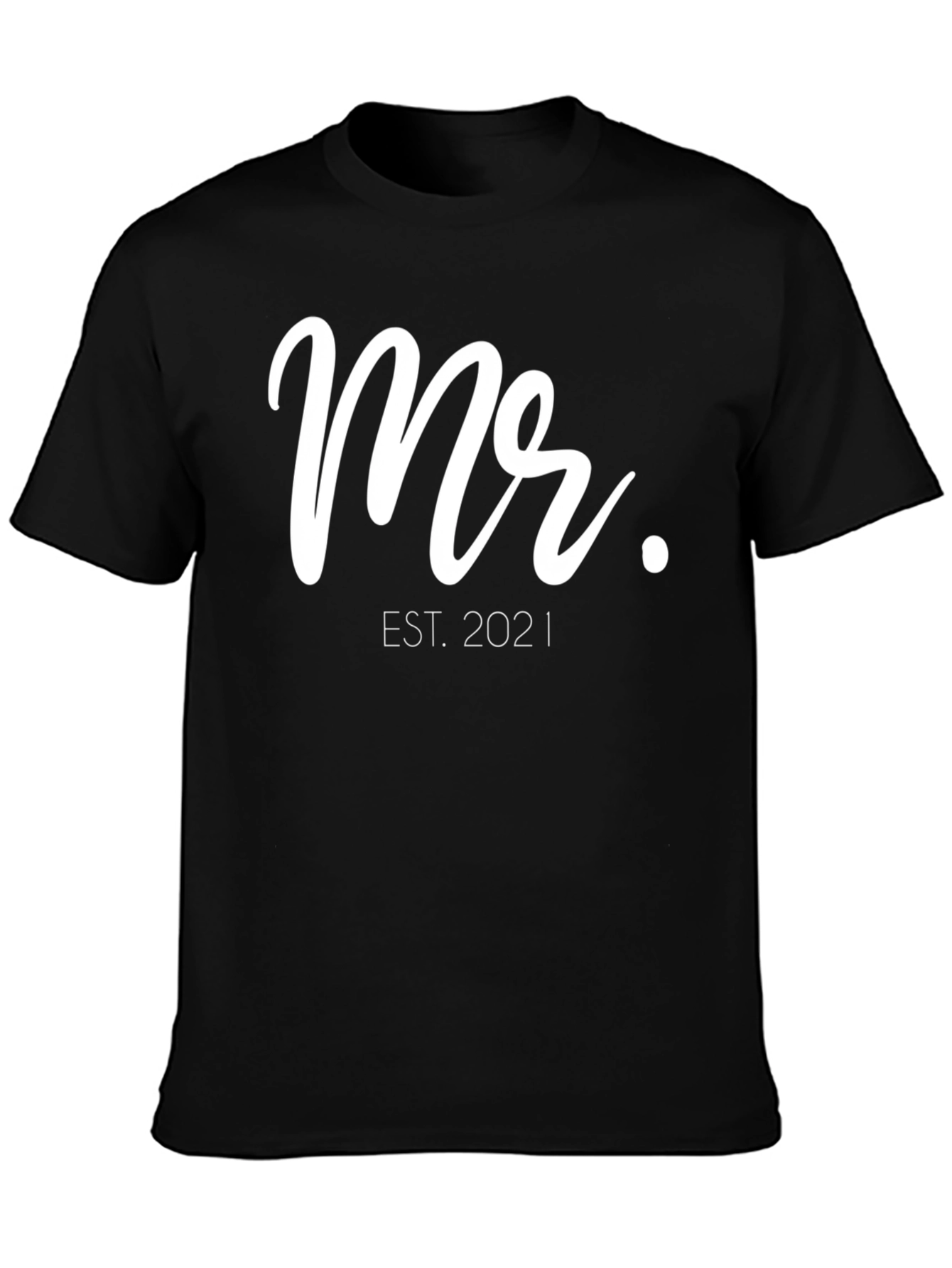 Black Mr. Est. 2021 Black T-Shirt for Men view 3