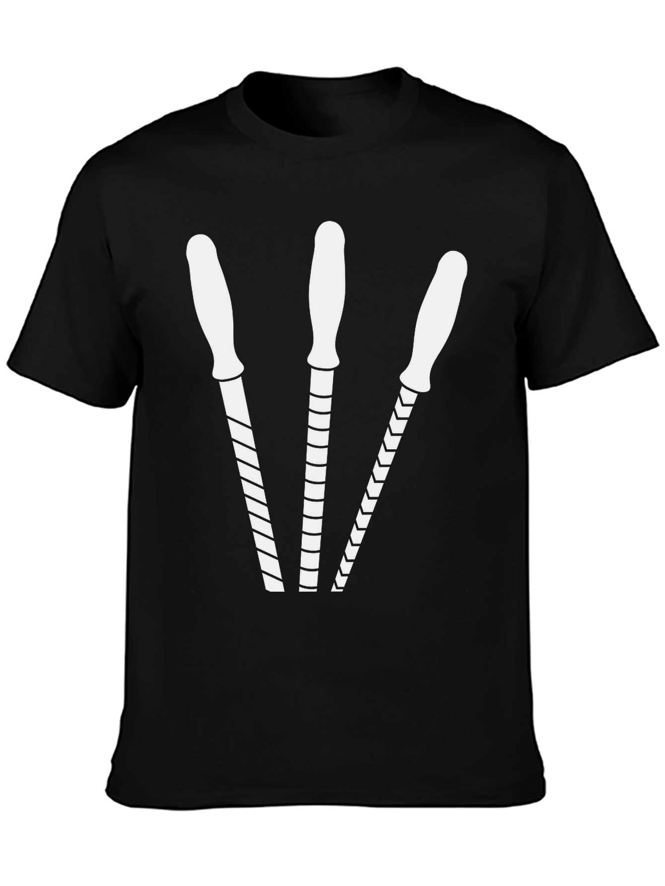 Black Graphic T-Shirt with File Tool Design view 3