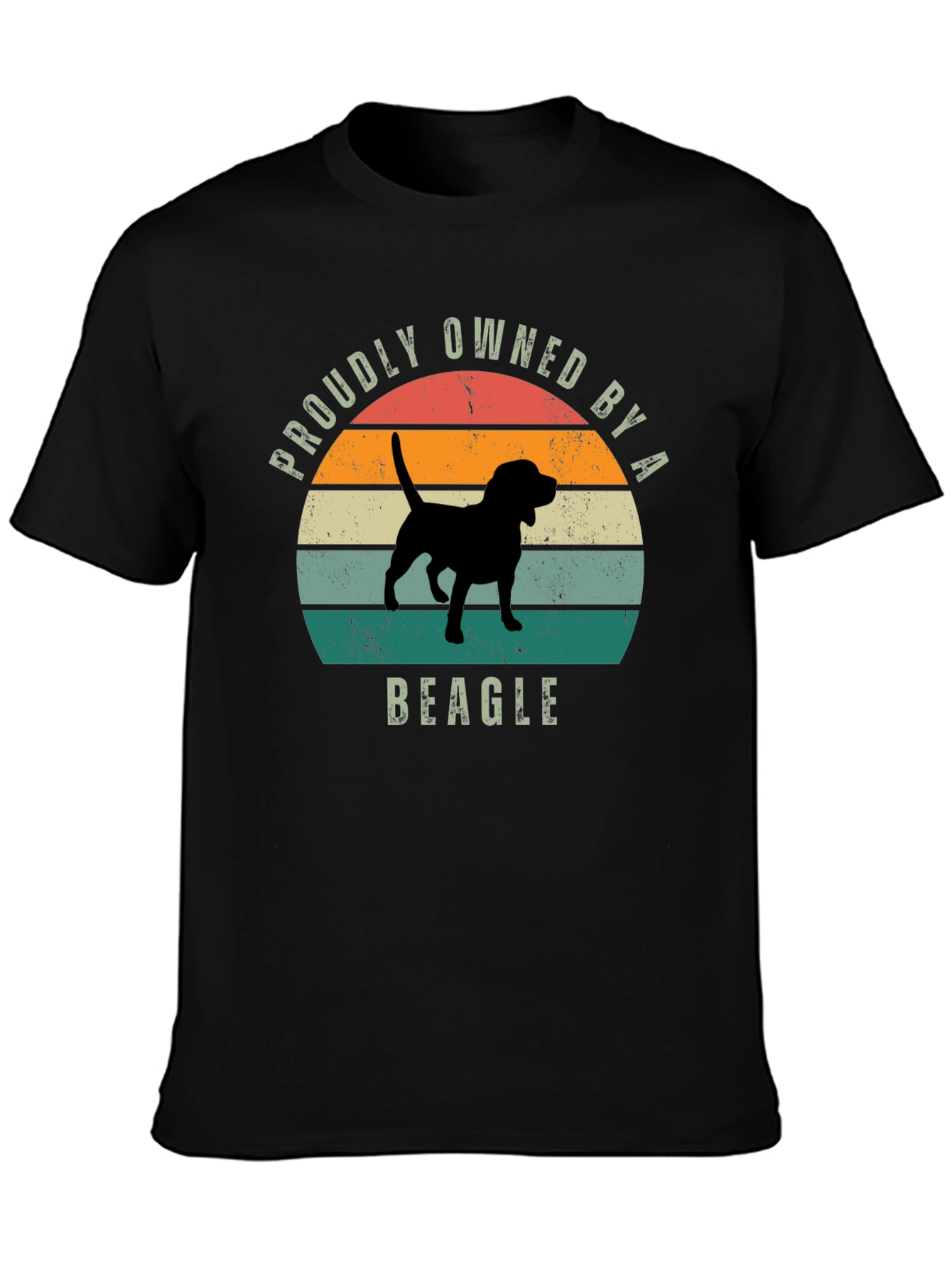 Black Proudly Owned by a Beagle T-Shirt view 3